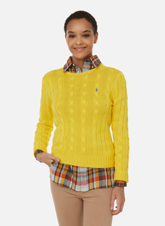 POLO RALPH LAUREN Cotton cable knit jumper Yellow