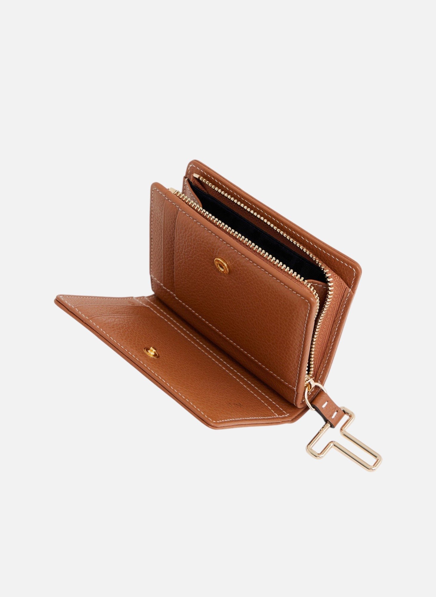 Petit portefeuille juliette en cuir grainé LE TANNEUR Marron