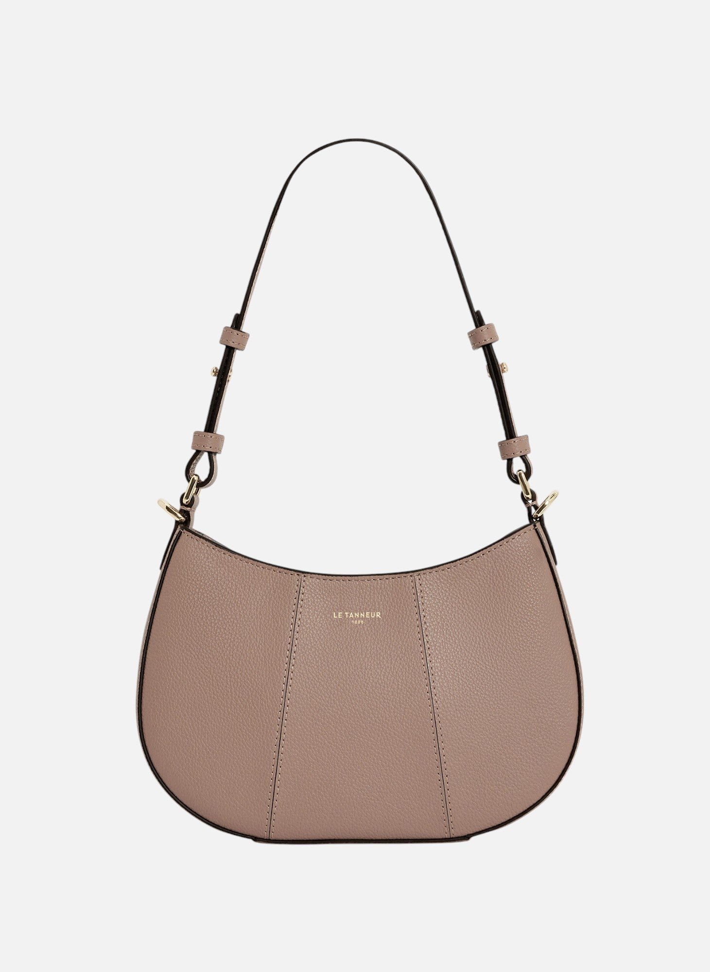 Petit sac demi-lune juliette en cuir grainé LE TANNEUR Gris