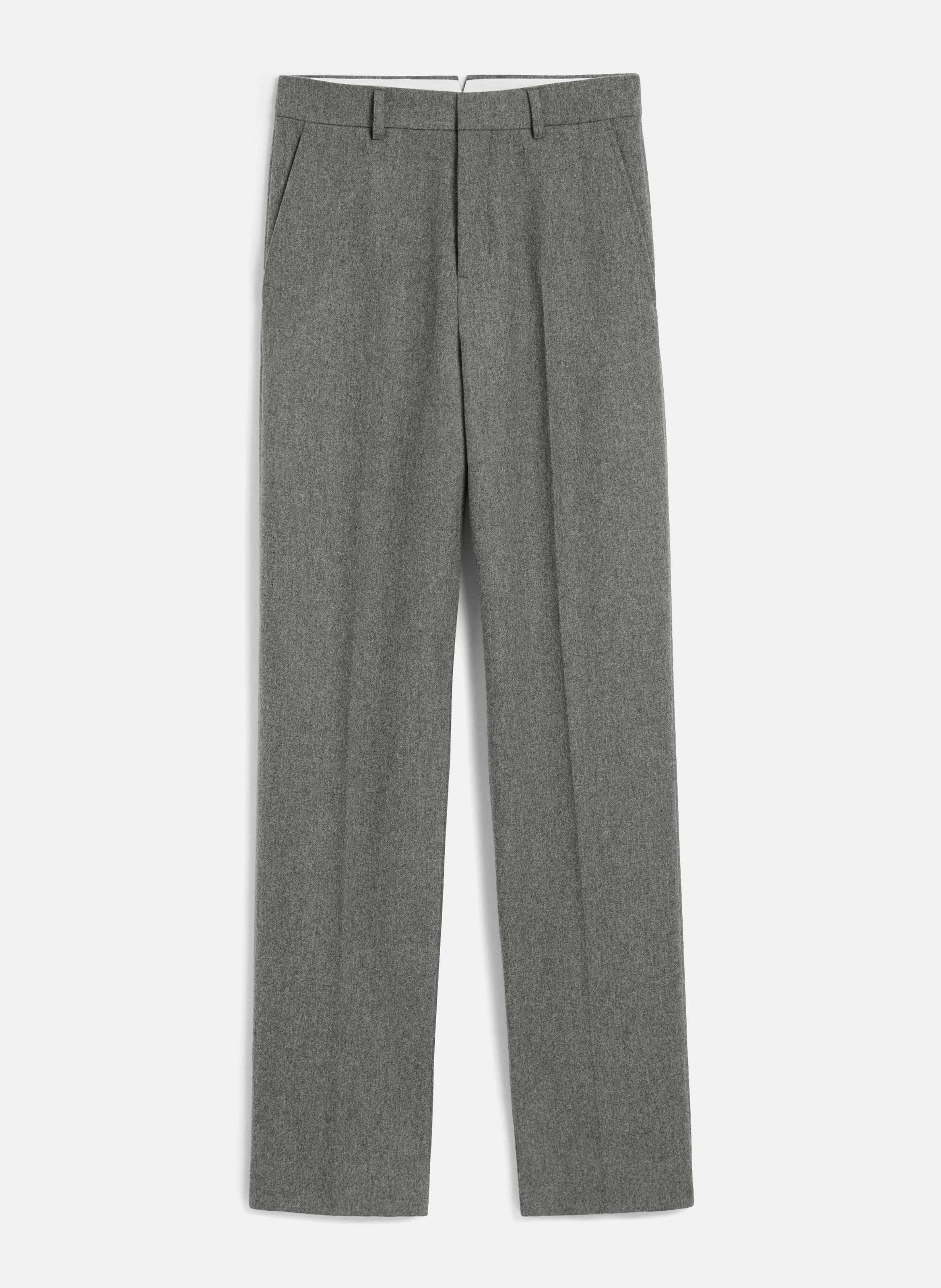 Pantalon large en laine AMI PARIS Gris