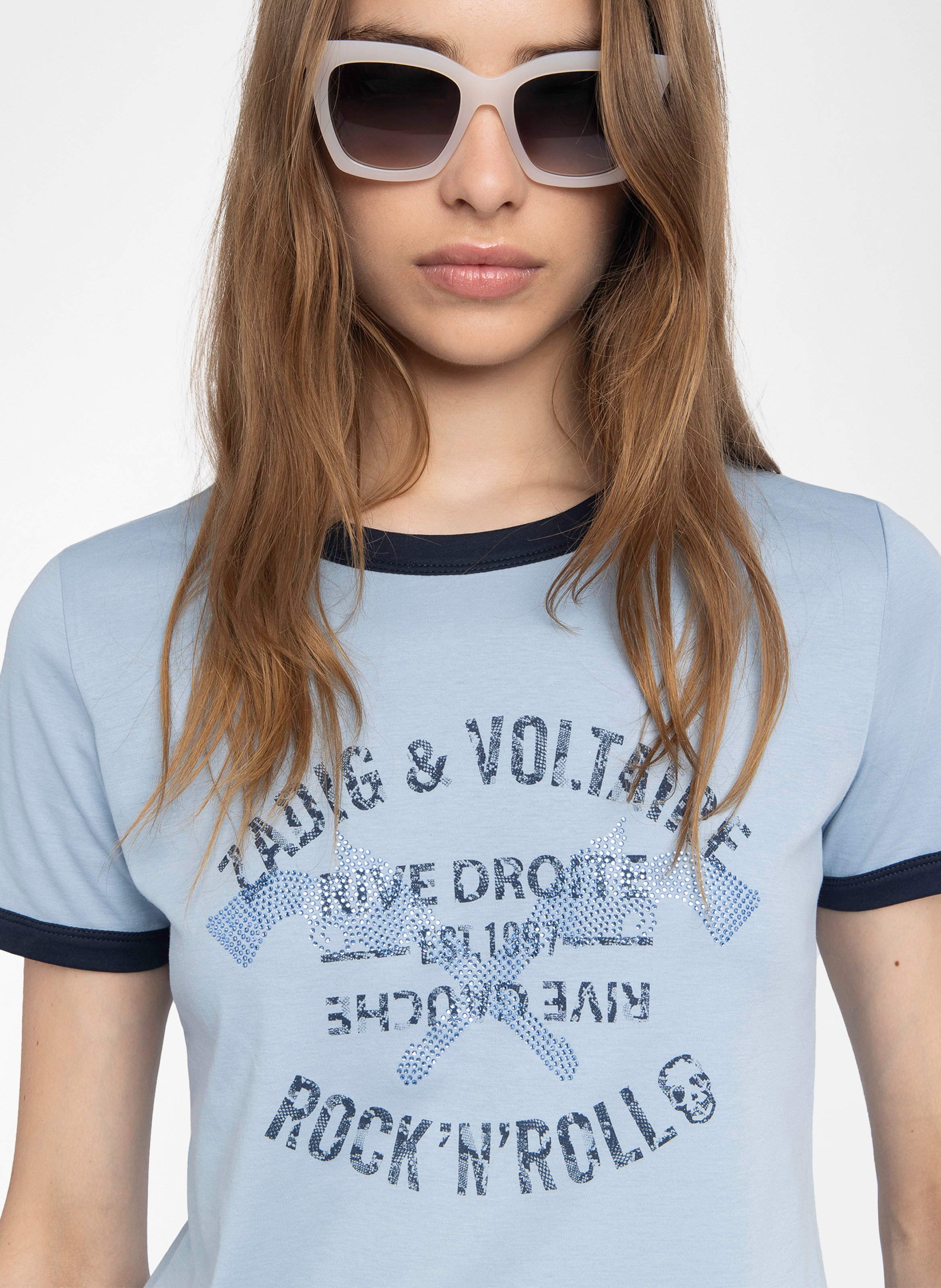 T-shirt manches courtes contrasté woos ZADIG&VOLTAIRE Bleu