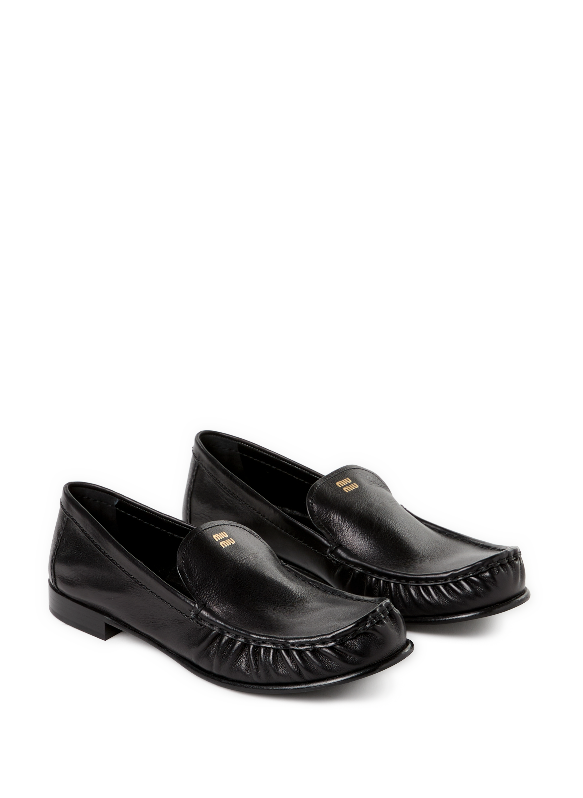 Mocassins en cuir de buffle MIU MIU Noir