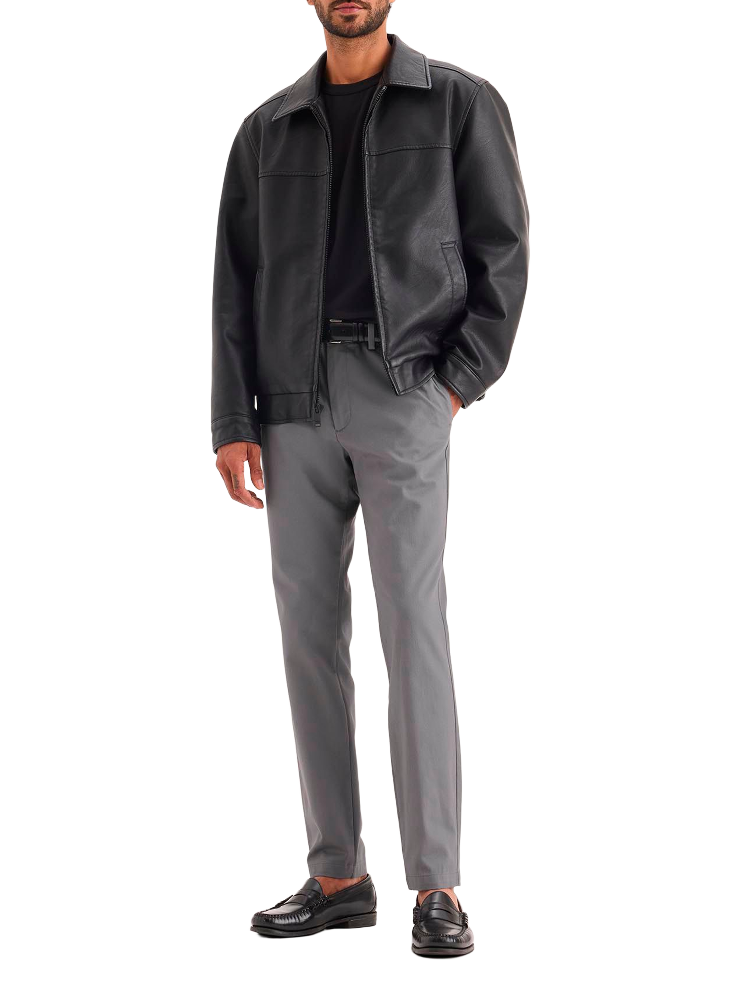 Pantalon uni en coton DOCKERS Gris