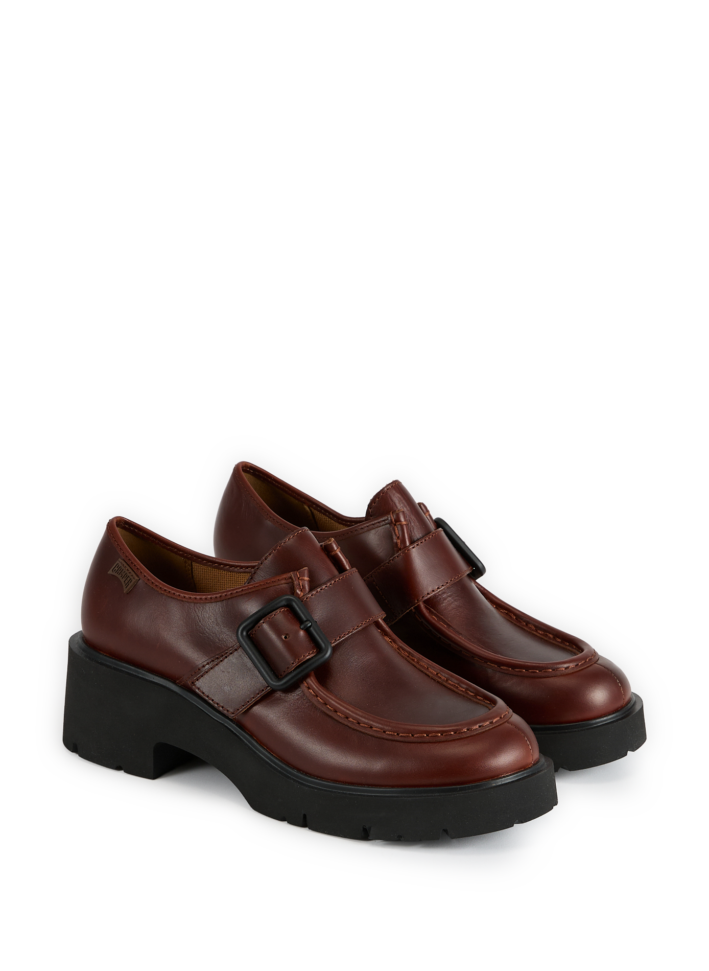 Mocassins à talon en cuir CAMPER Marron