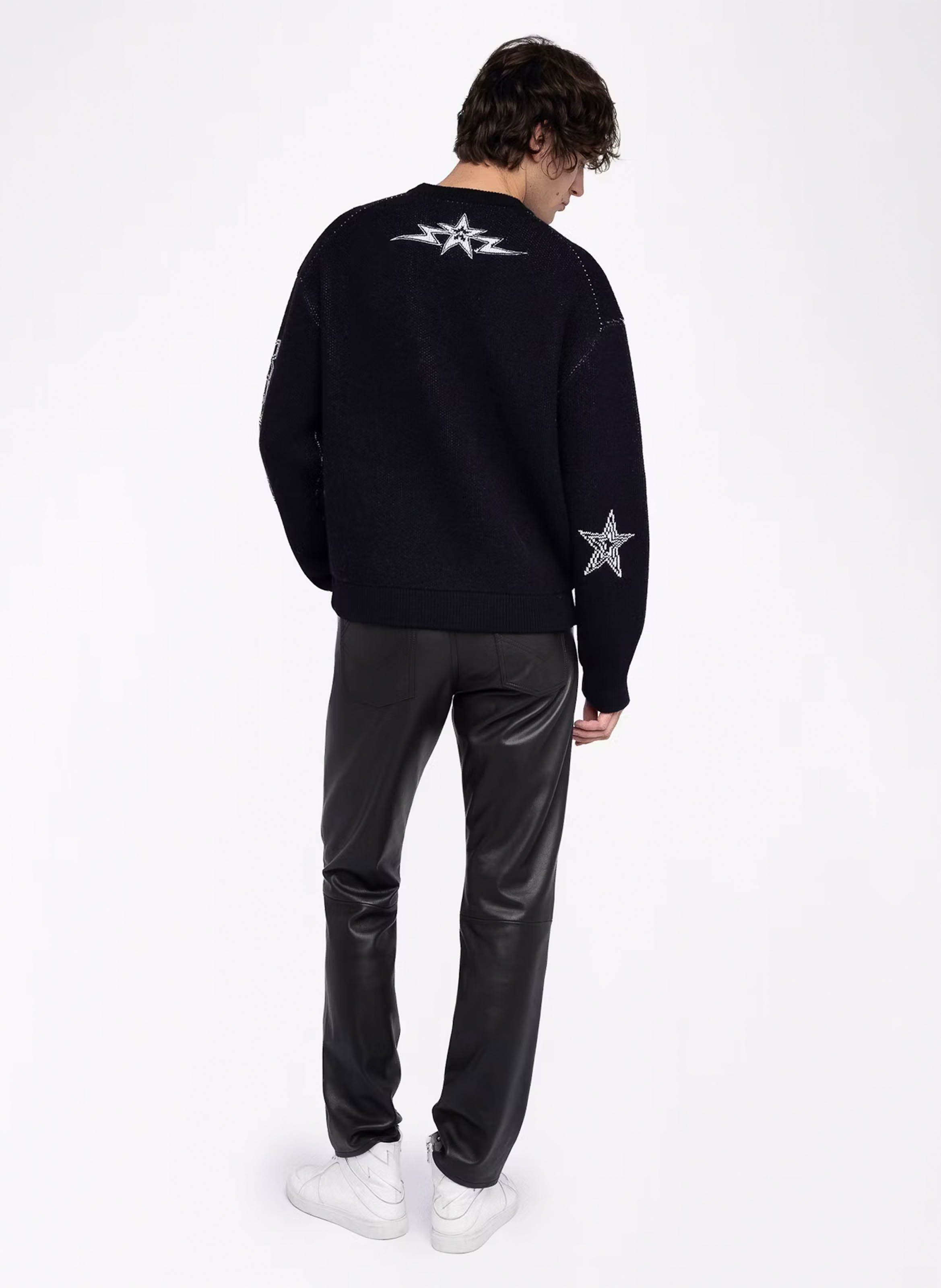 Pull droit col rond en laine et cachemire marko ZADIG&VOLTAIRE Noir