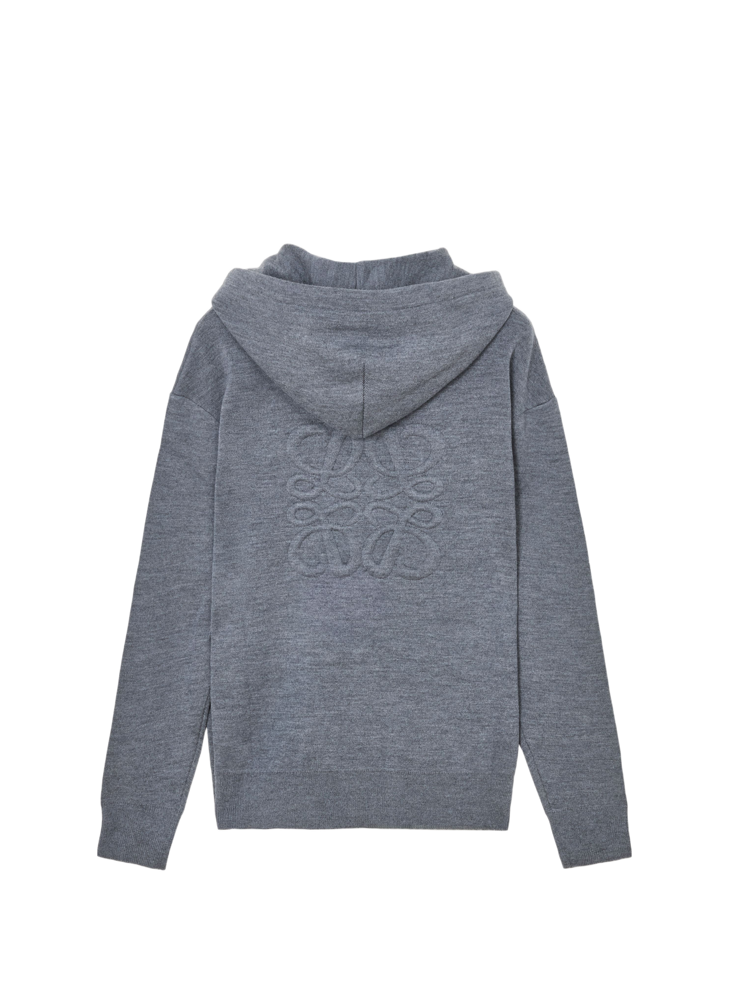 Sweatshirt à capuche zippé Anagram en laine LOEWE Gris