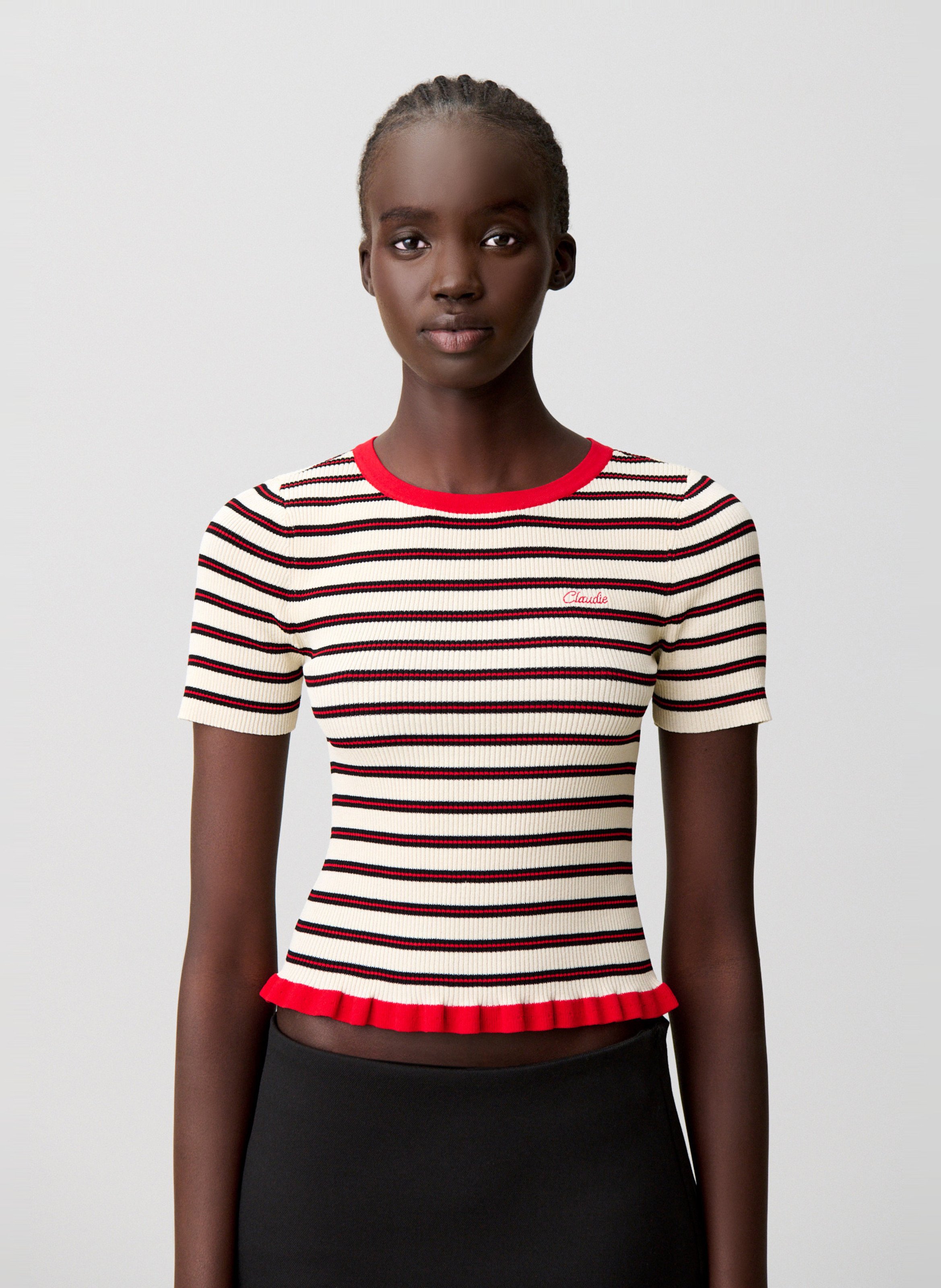 Tee-shirt col rond rayé CLAUDIE PIERLOT Multicolore