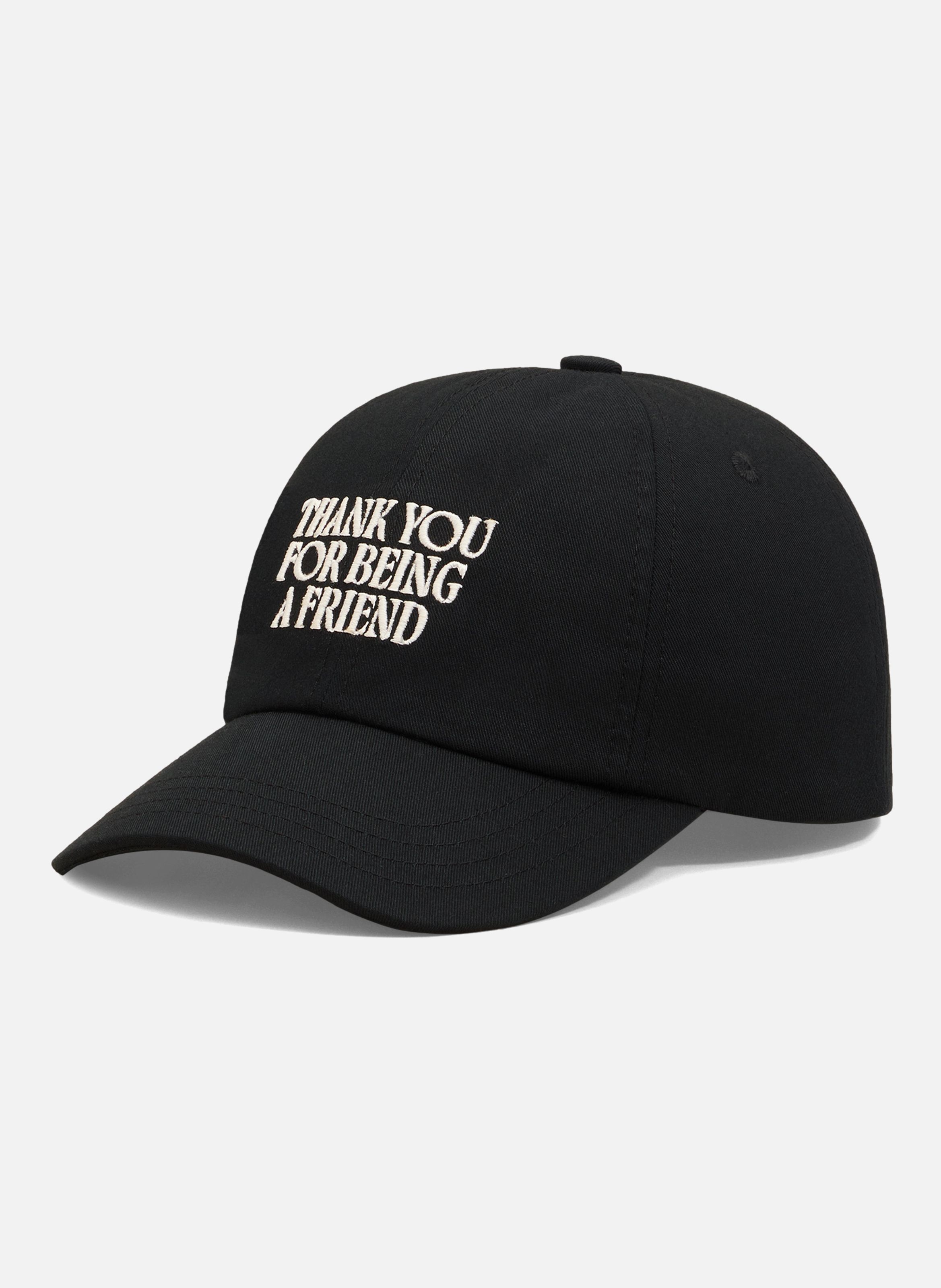 Casquette broderie thank you for being a friend unisexe en coton AMI PARIS Noir