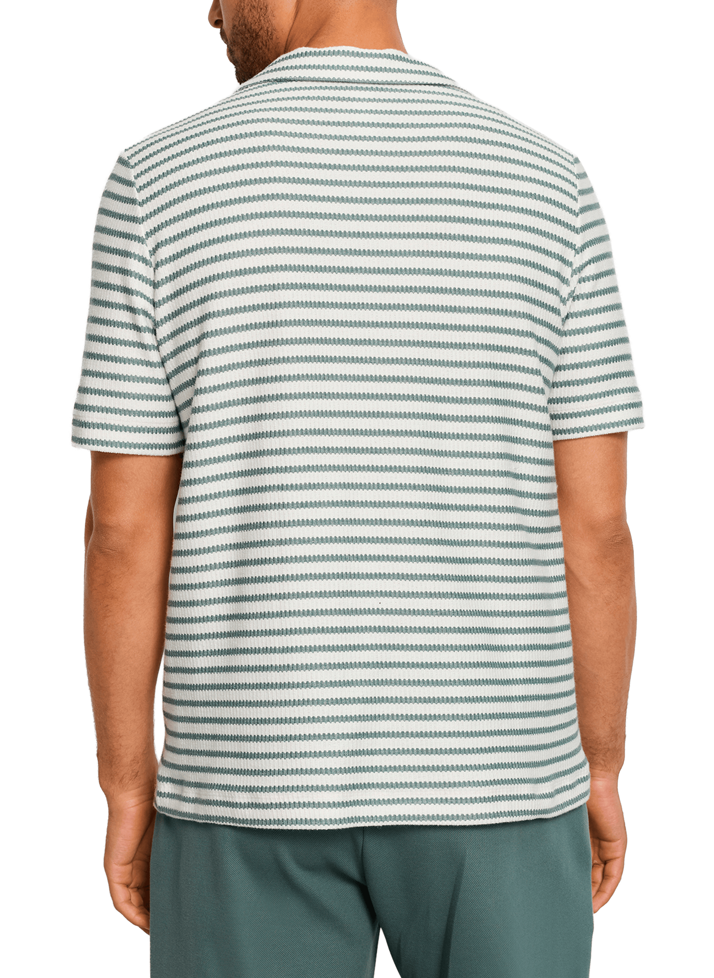 T-shirt Travel à rayures en coton HANRO Vert