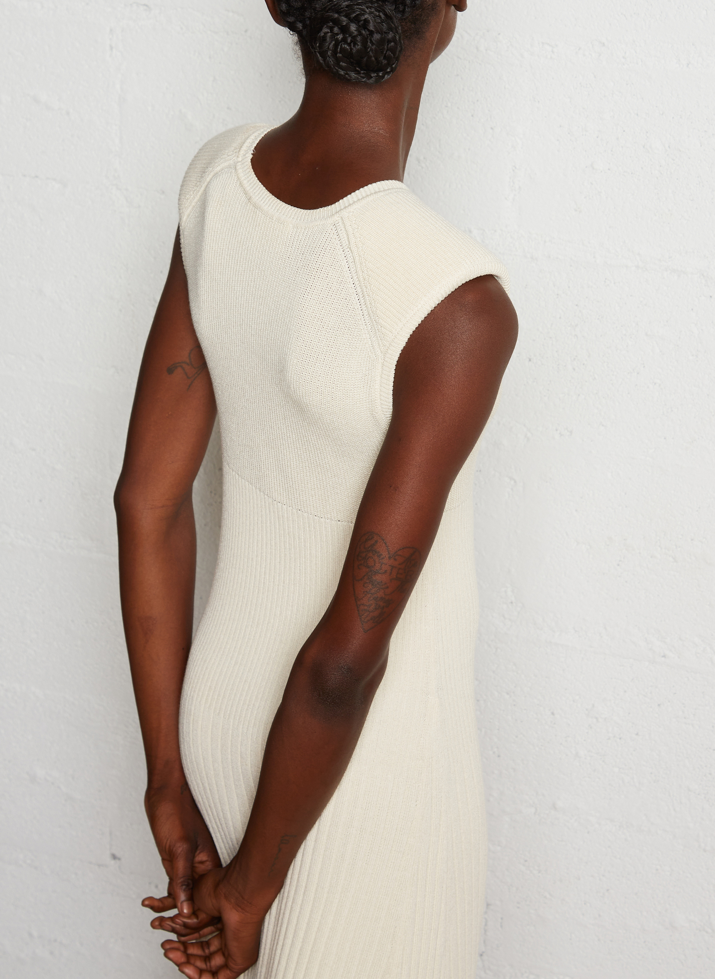 Robe longue droite col rond essie BA&SH Beige