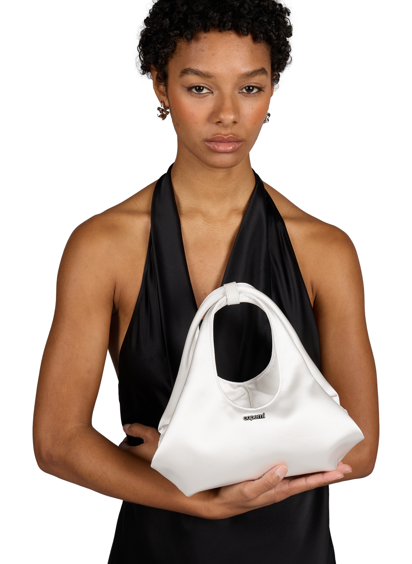 Folded Satin Mini Handbag COPERNI White