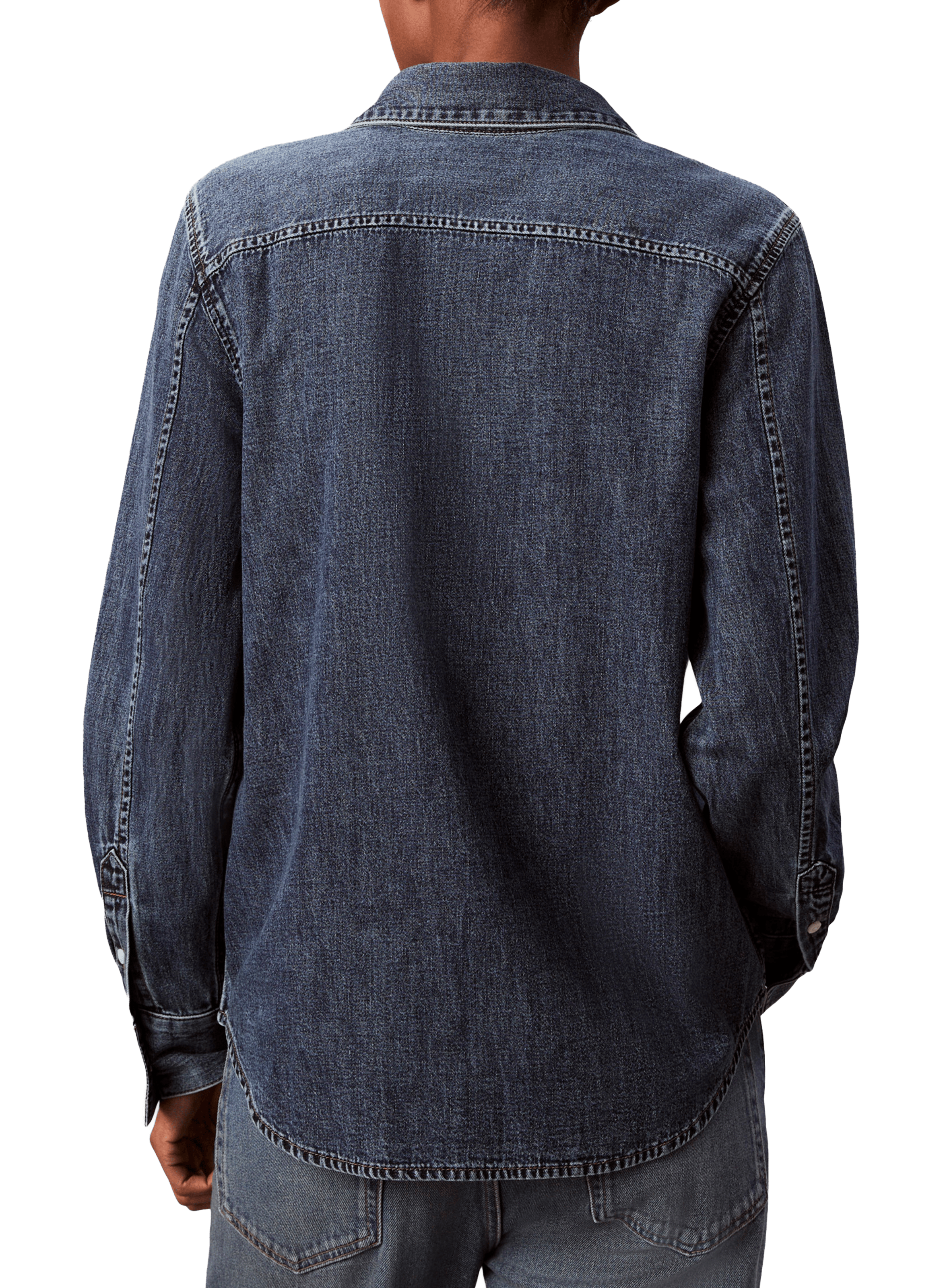 Chemise en denim de coton CALVIN KLEIN Bleu