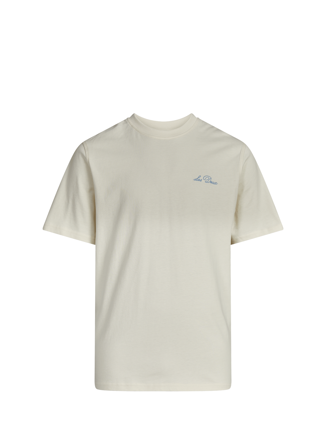 Short-sleeve embroidered cotton T-shirt LES DEUX Beige