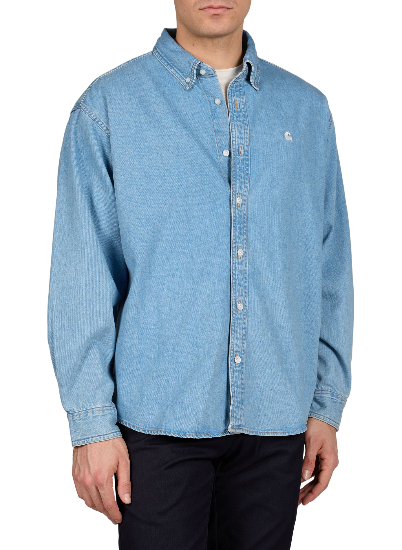 Chemise ample à logo en coton CARHARTT WIP Bleu