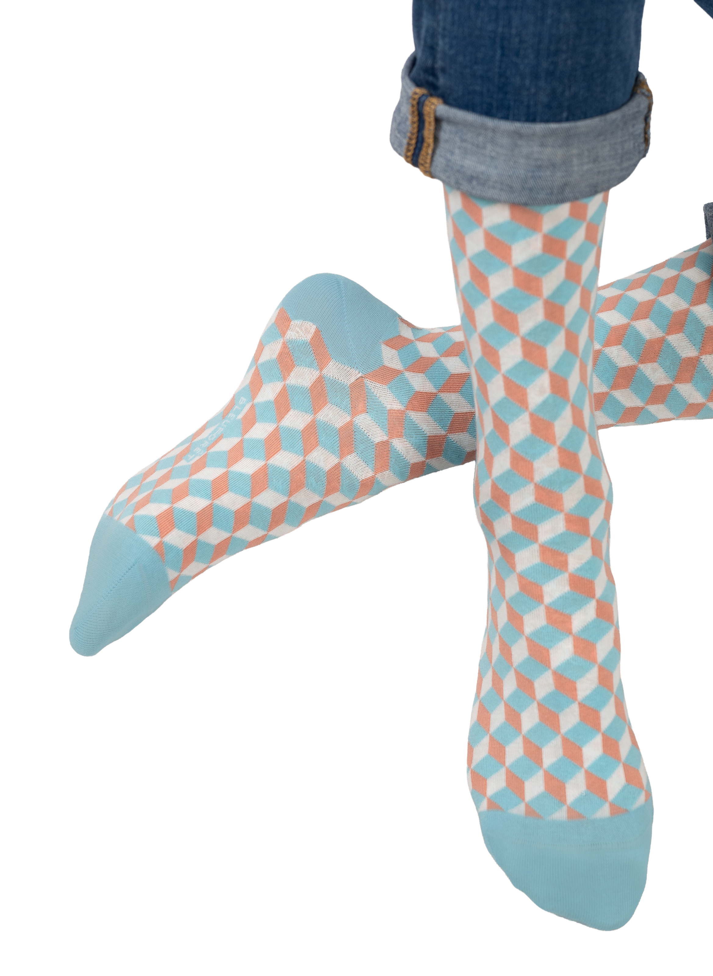 Mid-high Cube socks BLEUFORÊT Blue