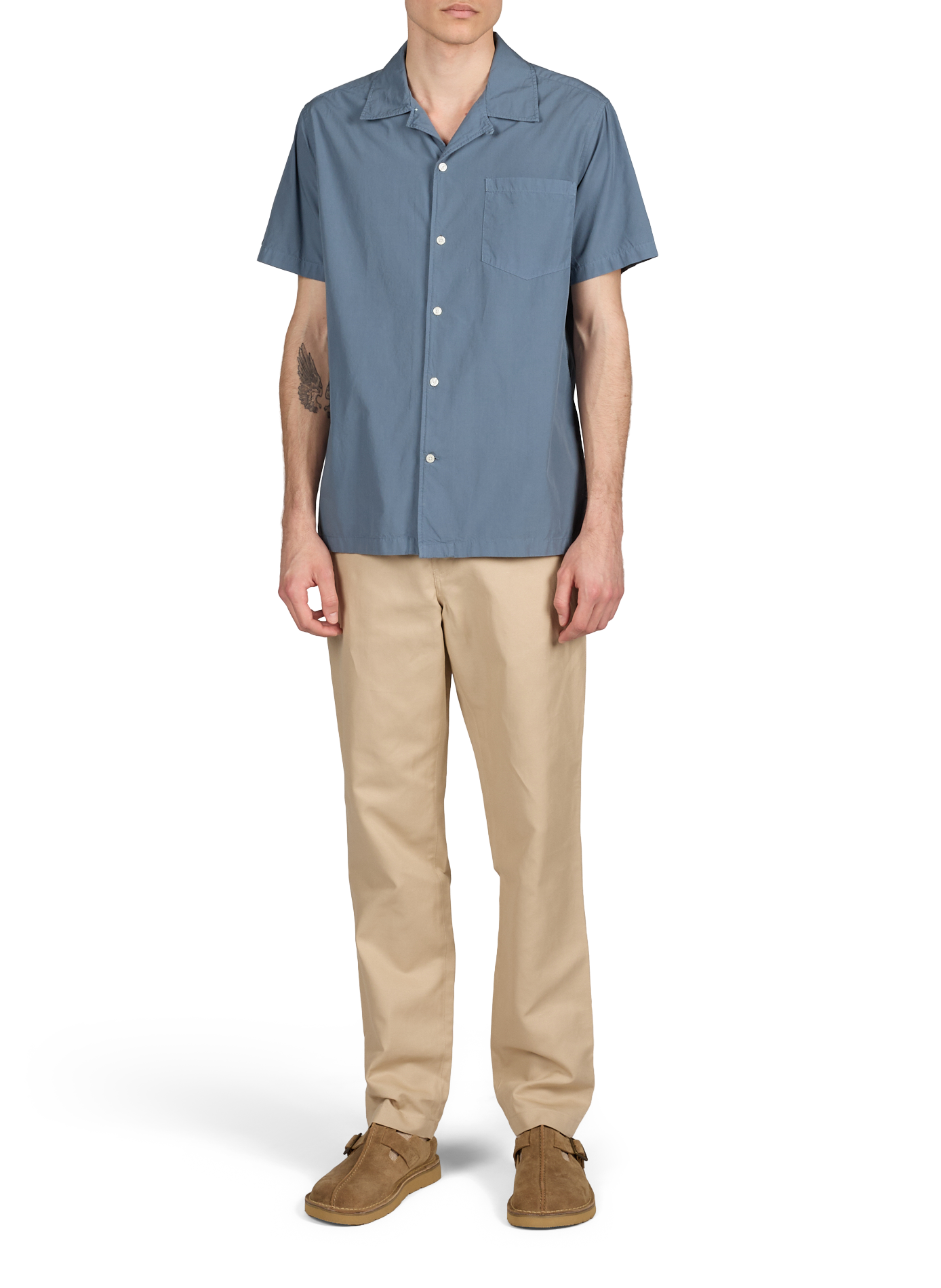 Solid button-down shirt AU PRINTEMPS PARIS Blue