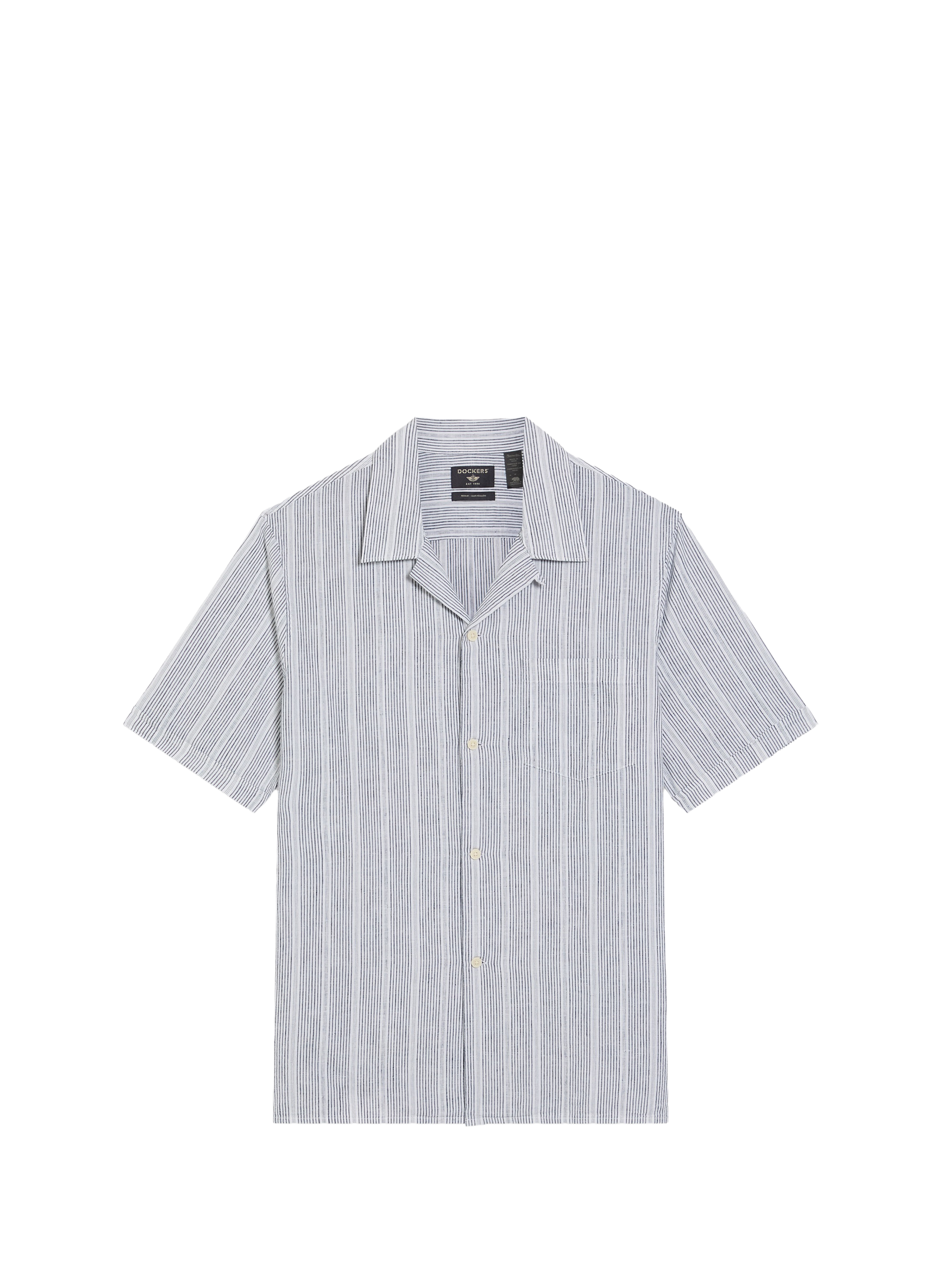 Chemise droite en coton et lin DOCKERS Multicolore