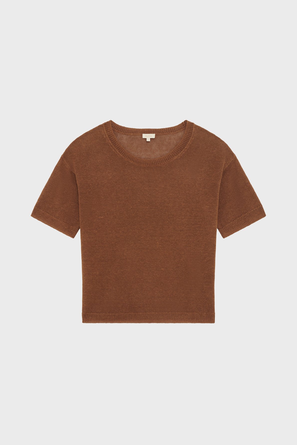 Pull ample en lin à manches courtes - laelia PABLO Marron