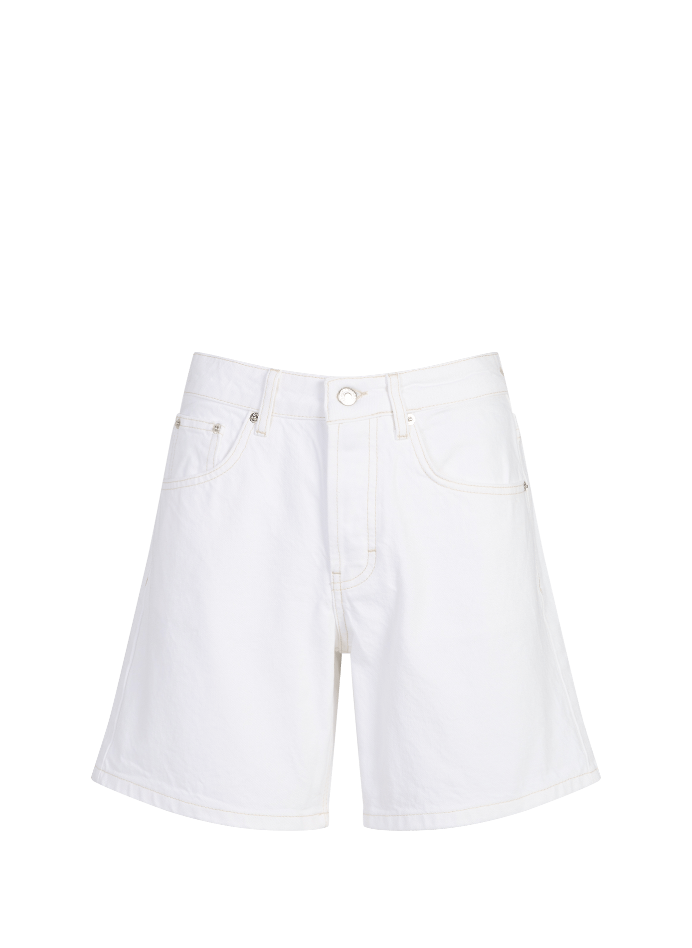 Short droit en coton TOPSHOP Blanc