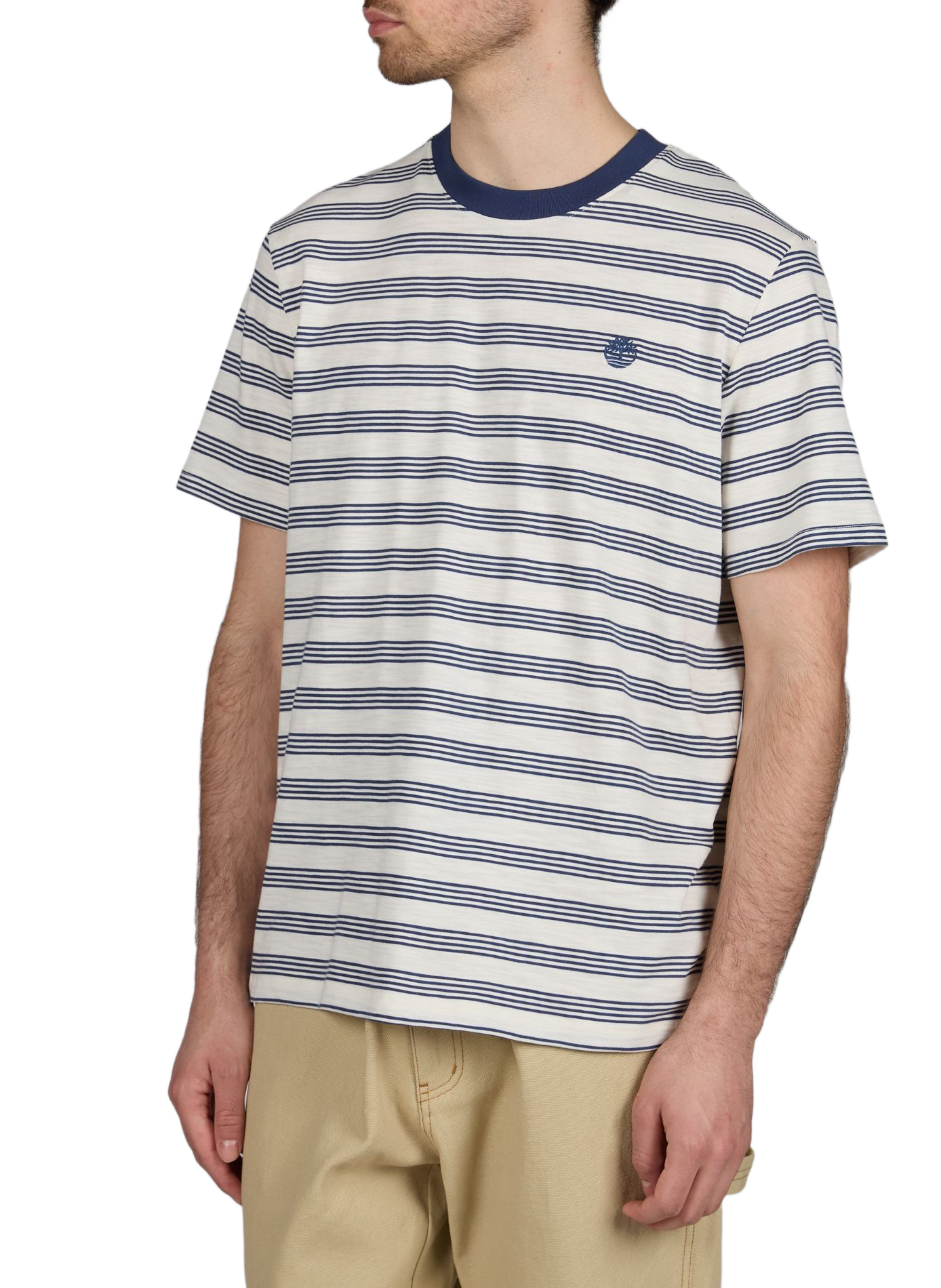T-shirt rayé manches courtes en coton TIMBERLAND Bleu