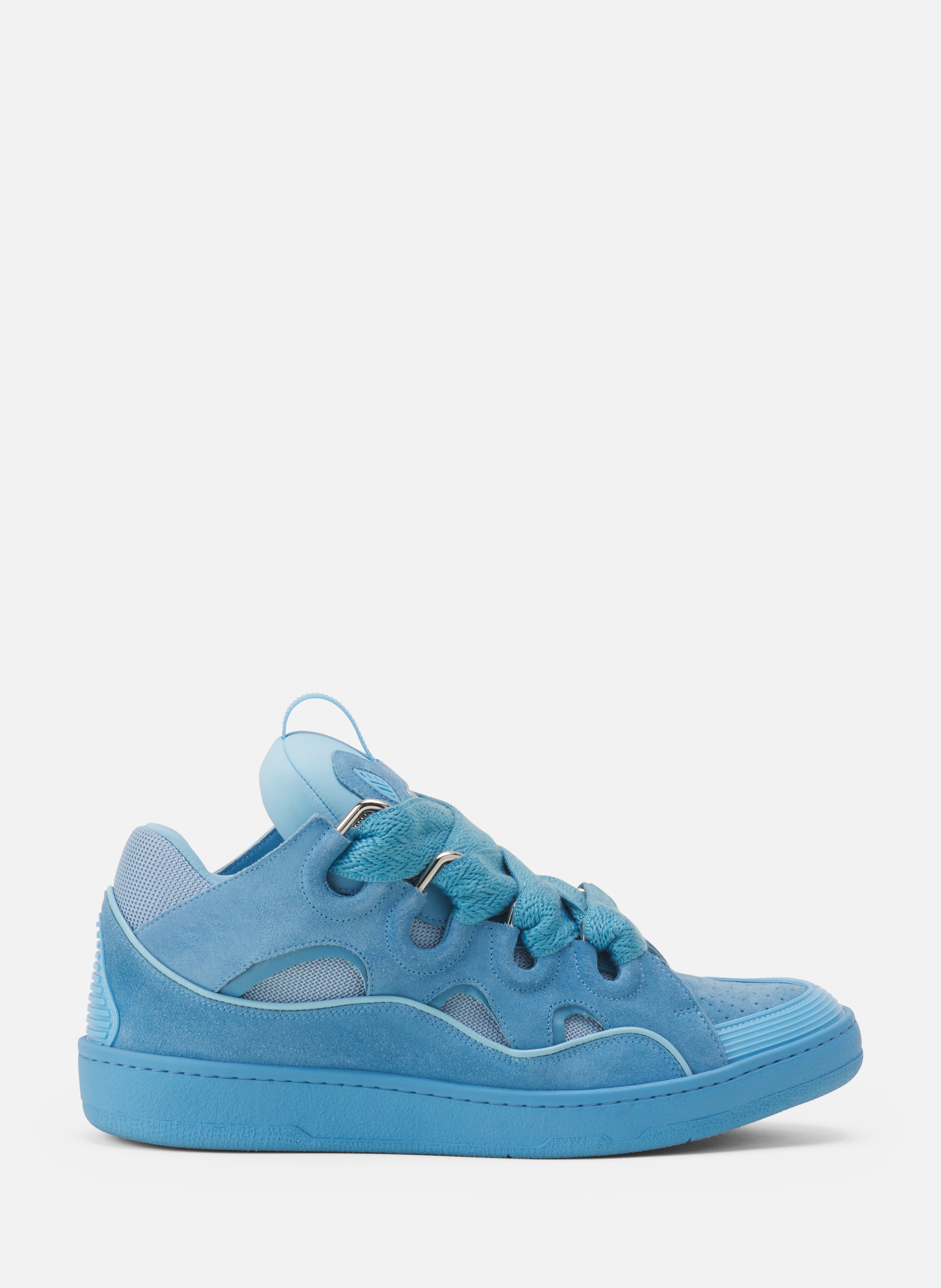 Sneakers curbs en suede monocolor LANVIN Bleu