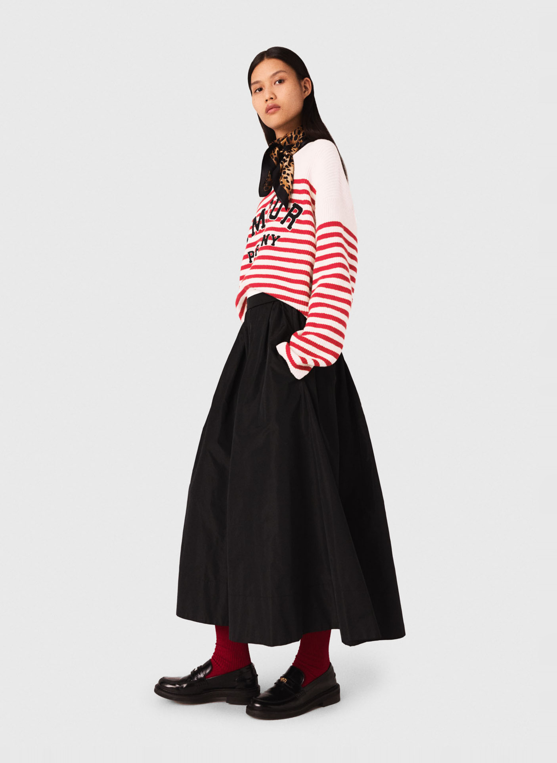 Jupe longue évasée MAJE Noir