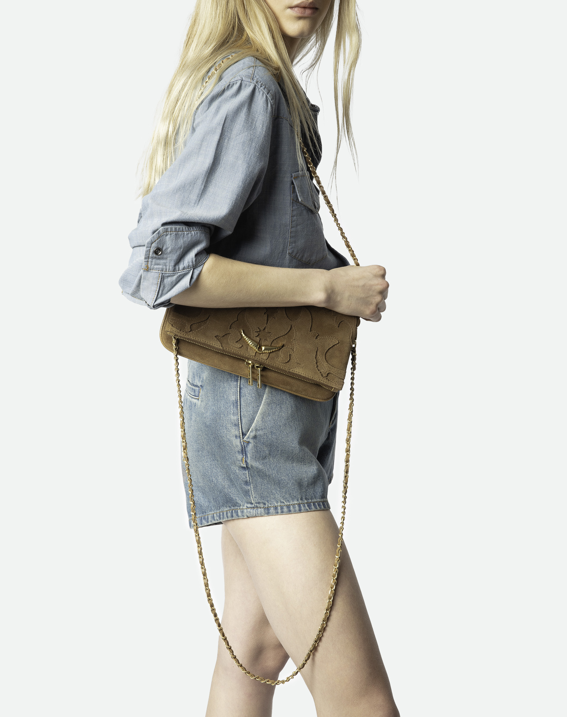 Rock leather shoulder bag ZADIG&VOLTAIRE Brown