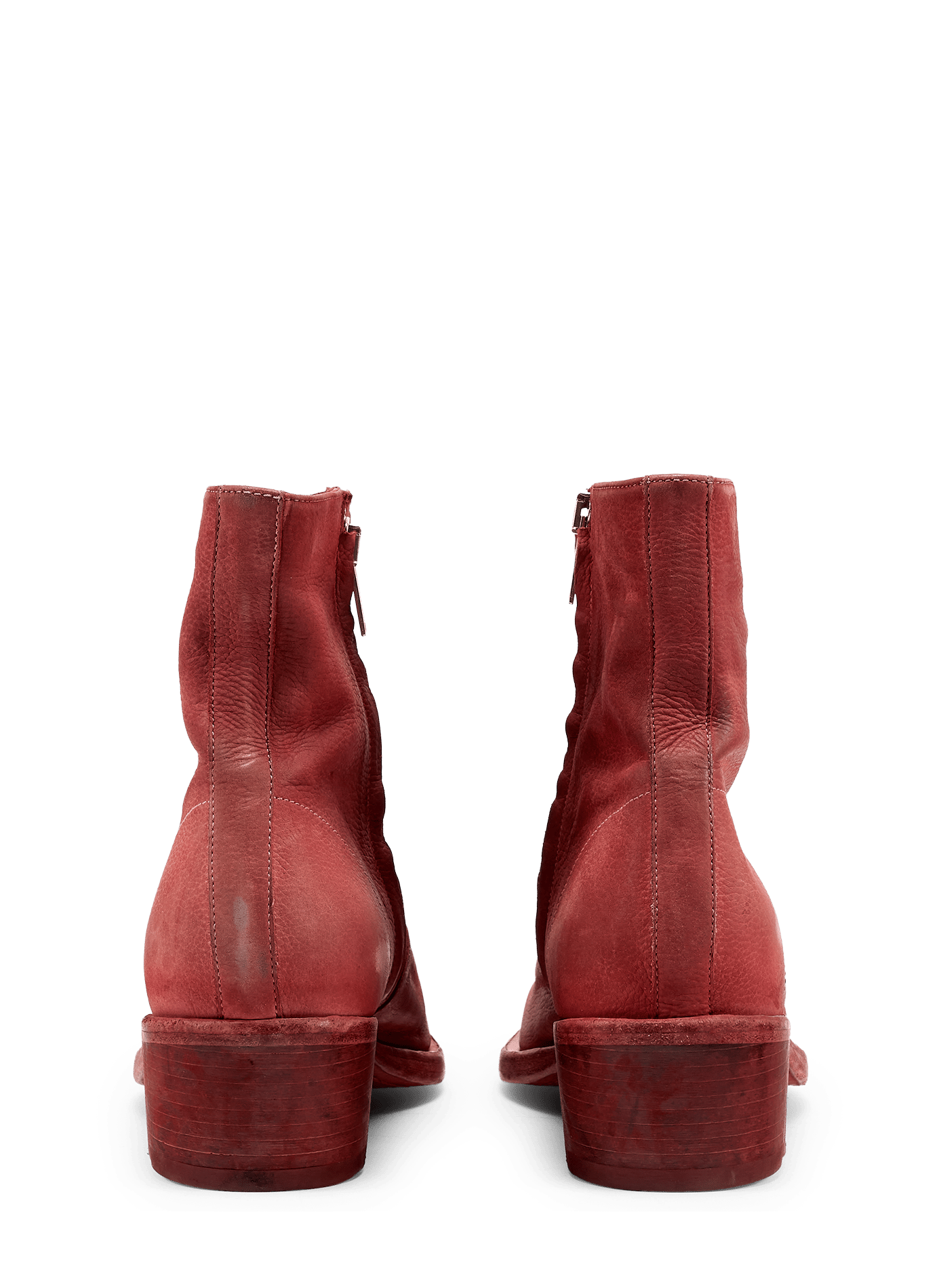 Gewaschene Lederstiefeletten 424 Rot