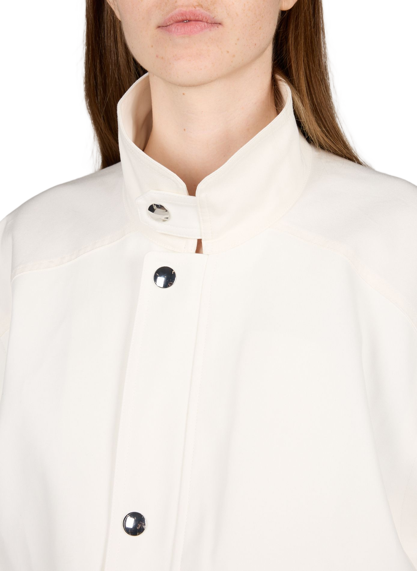 Jacket with removable zippered sleeves in cotton TIBI White