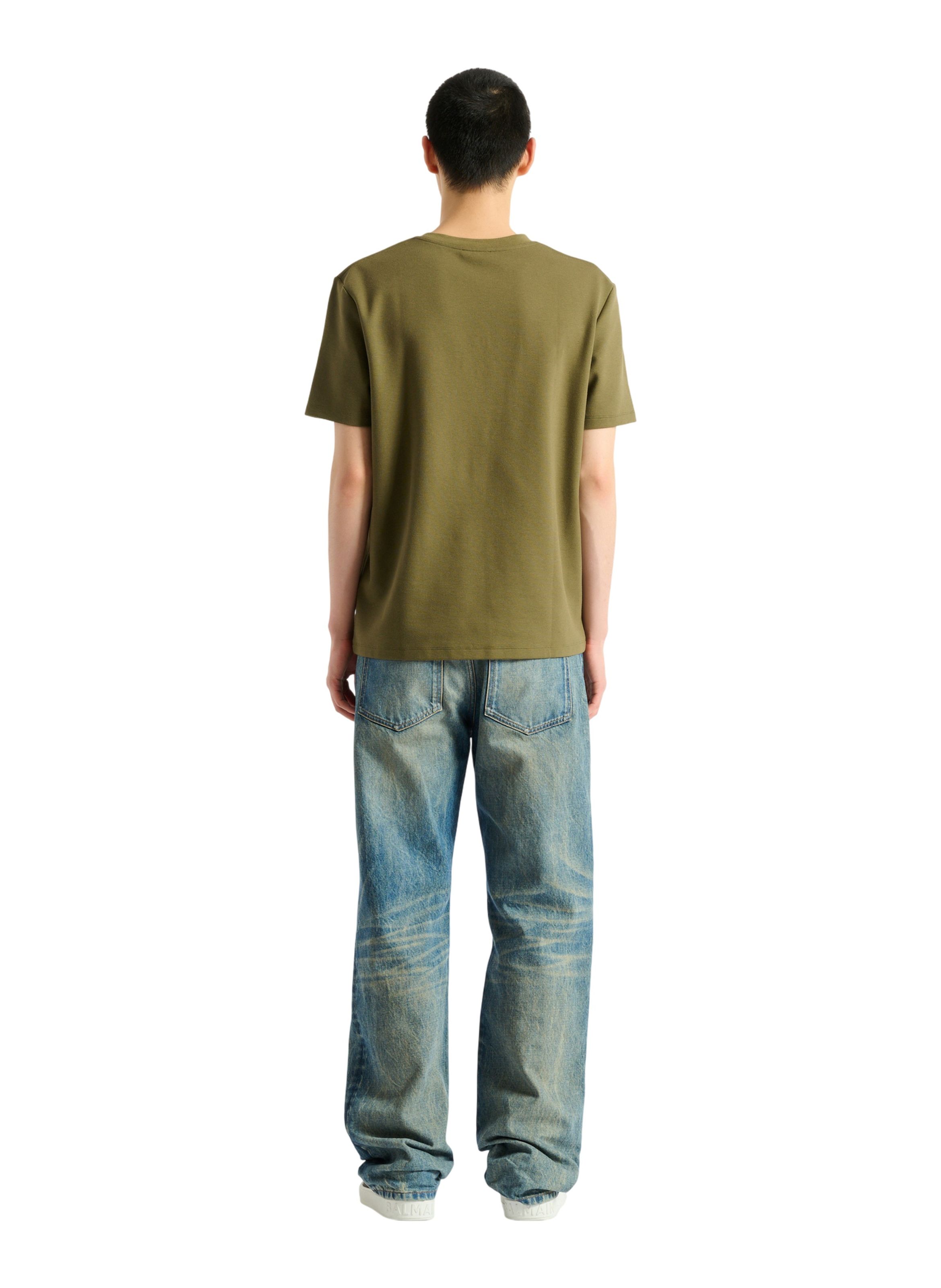 T-shirt avec logo brodé BALMAIN Vert