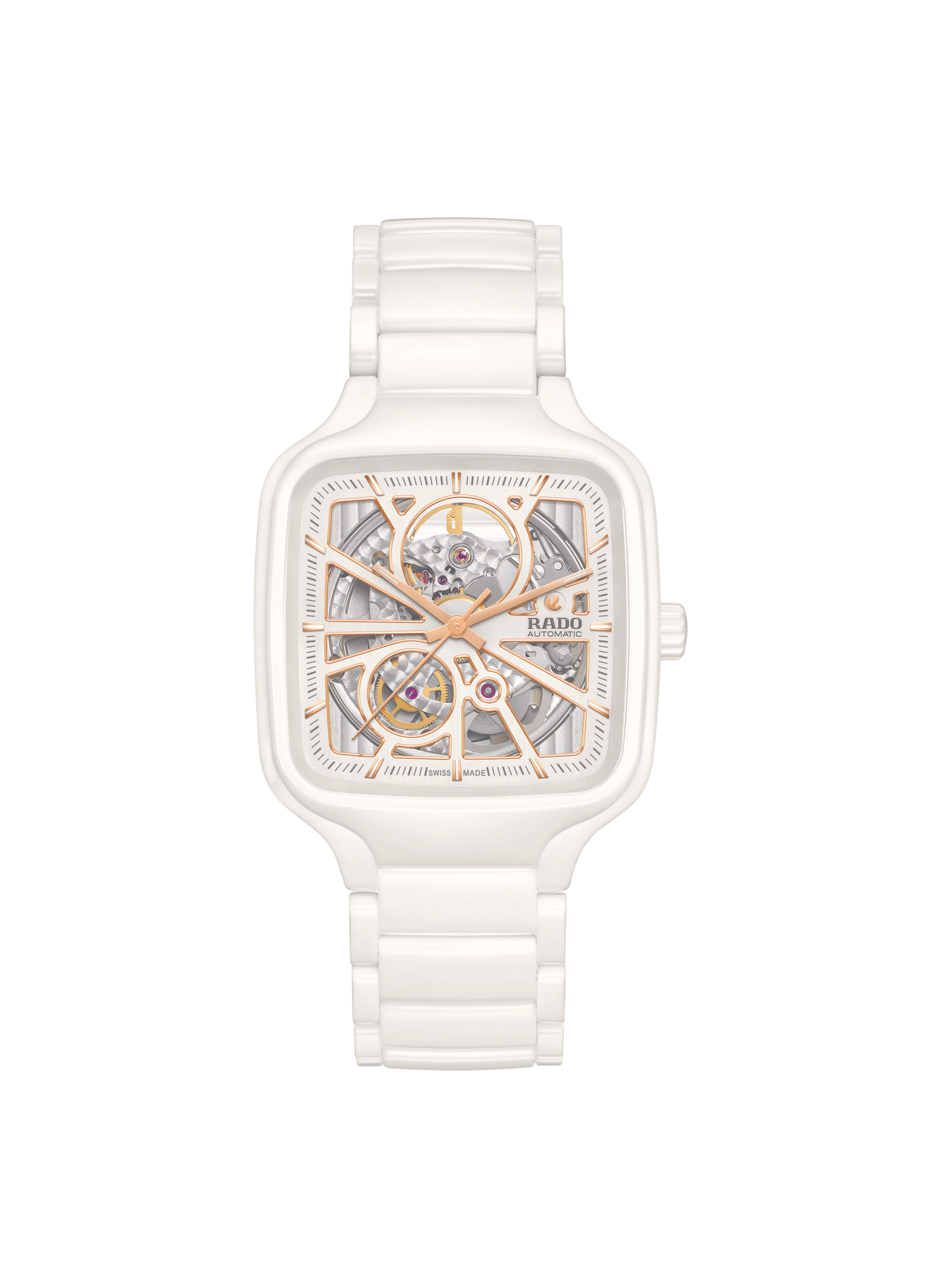 Montre automatique True Square en céramique RADO Blanc