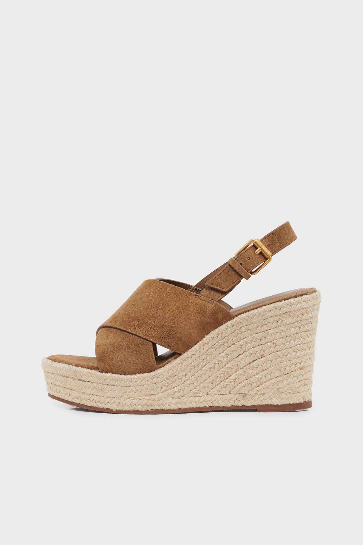 Sandales compensées en cuir velours - sofi GERARD DAREL Marron