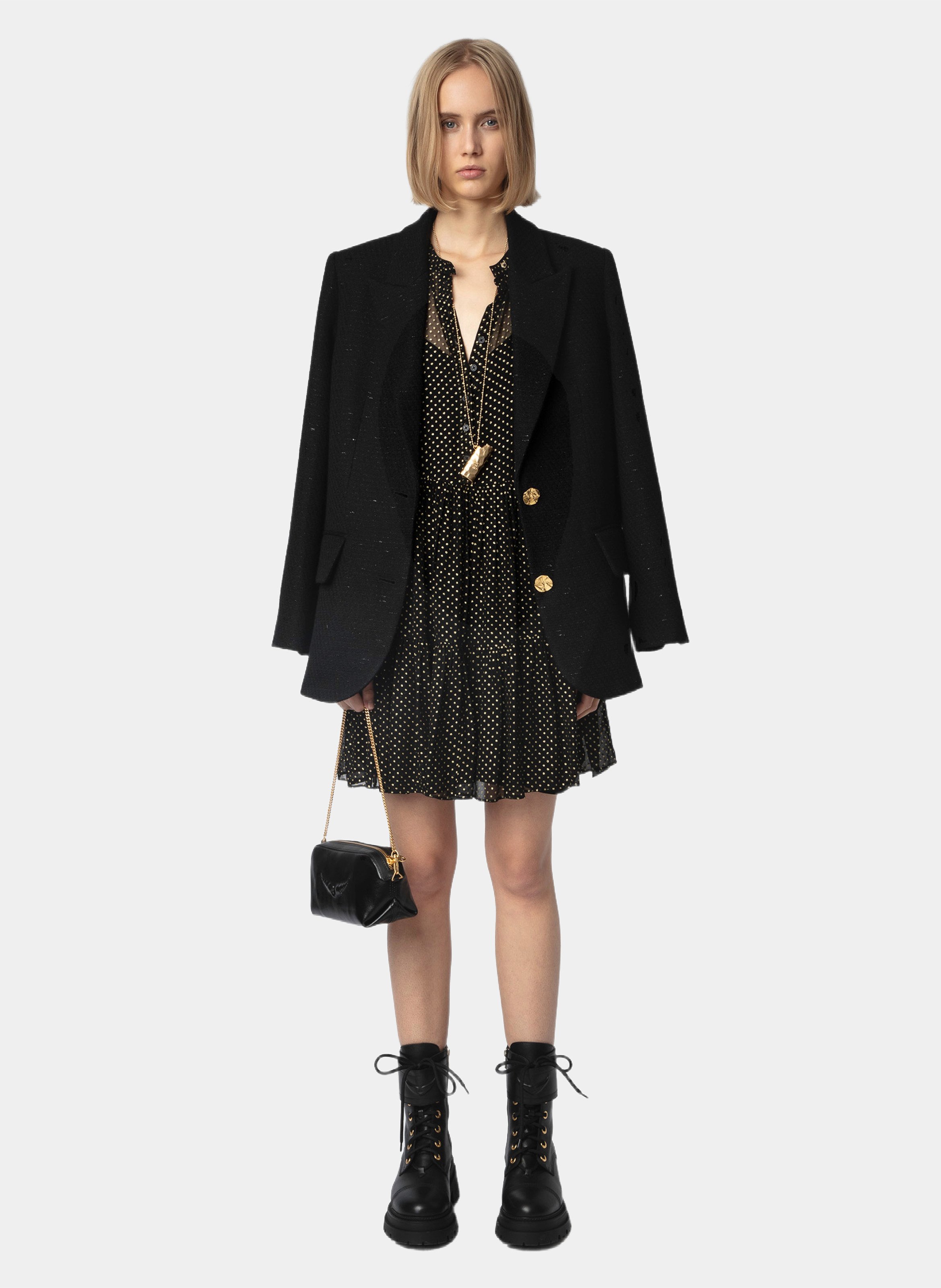 Kurzes transparentes Kleid "Randy" ZADIG&VOLTAIRE Schwarz