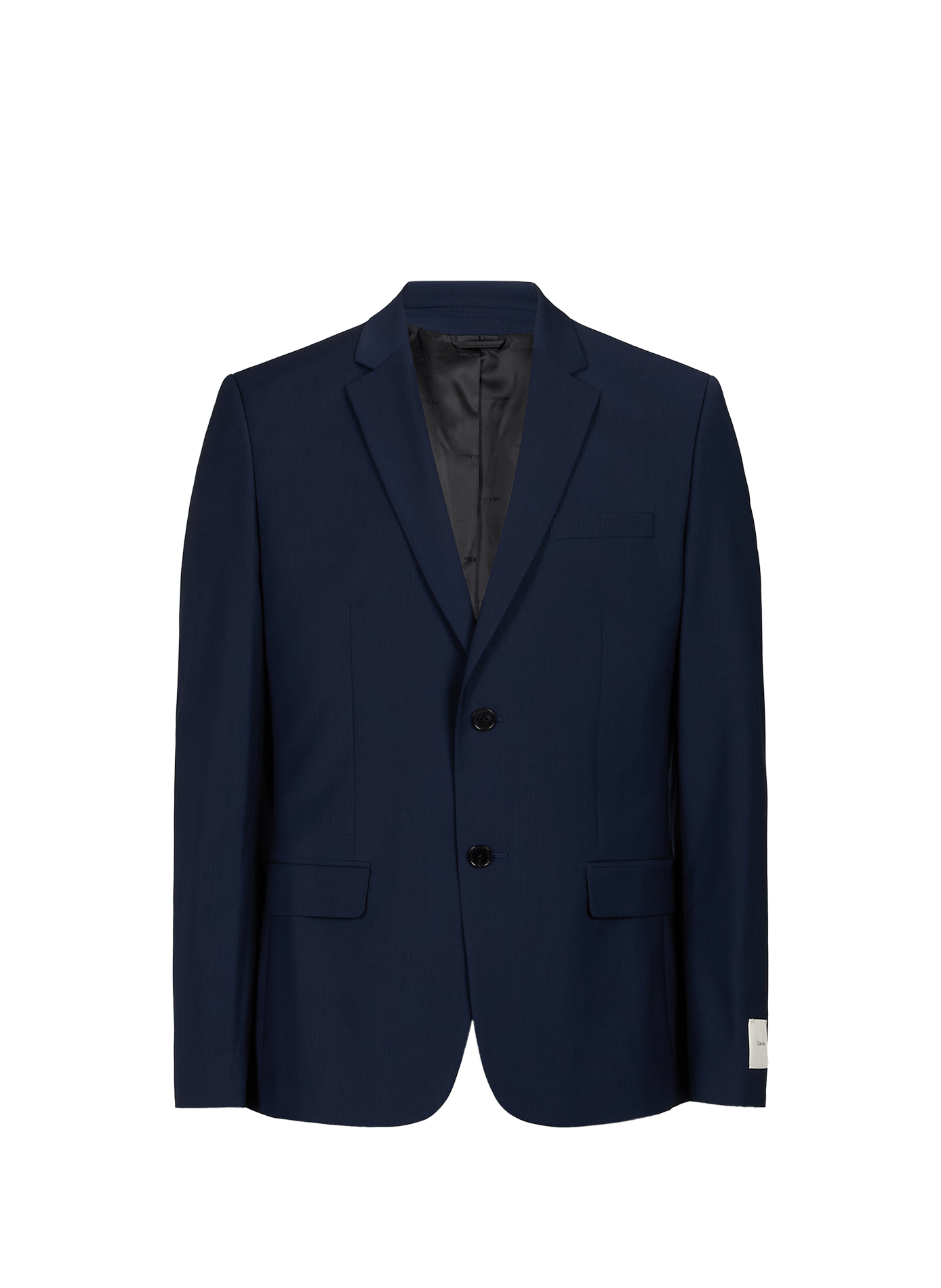 Solid wool straight blazer CALVIN KLEIN Blue