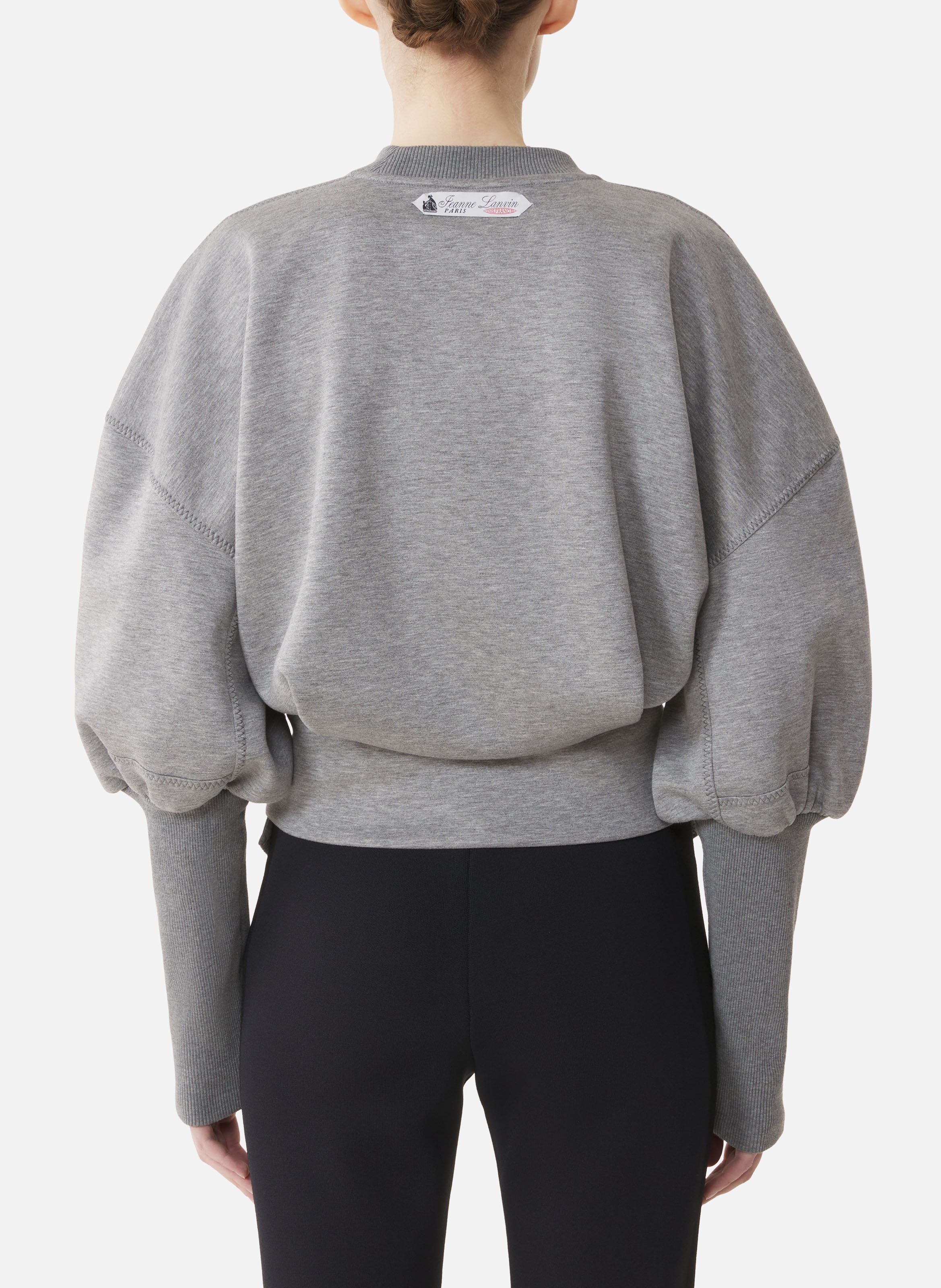 Sweatshirt ceinturé en jersey double face LANVIN Gris
