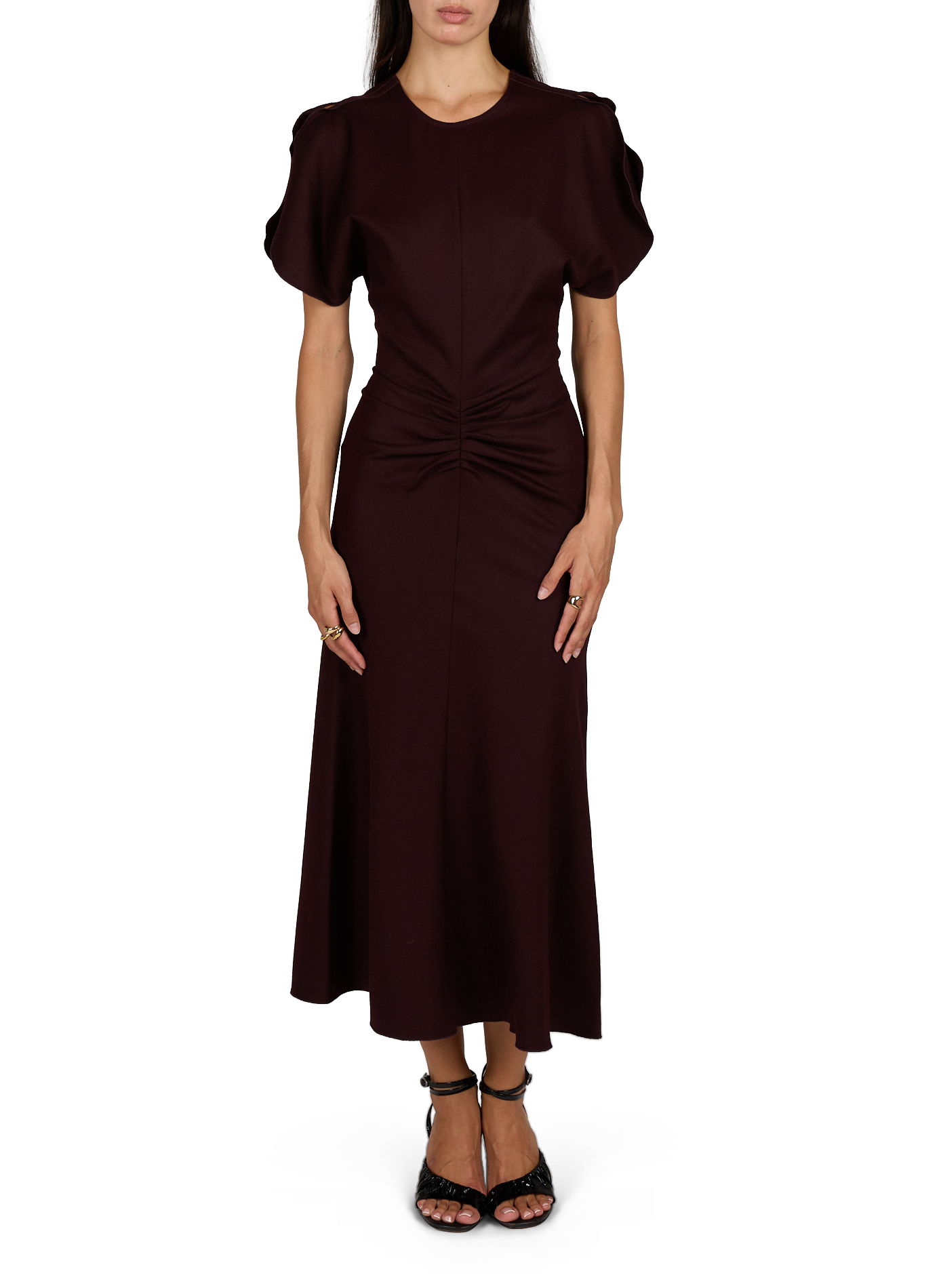 Robe longue Bela en laine vierge VICTORIA BECKHAM Rouge
