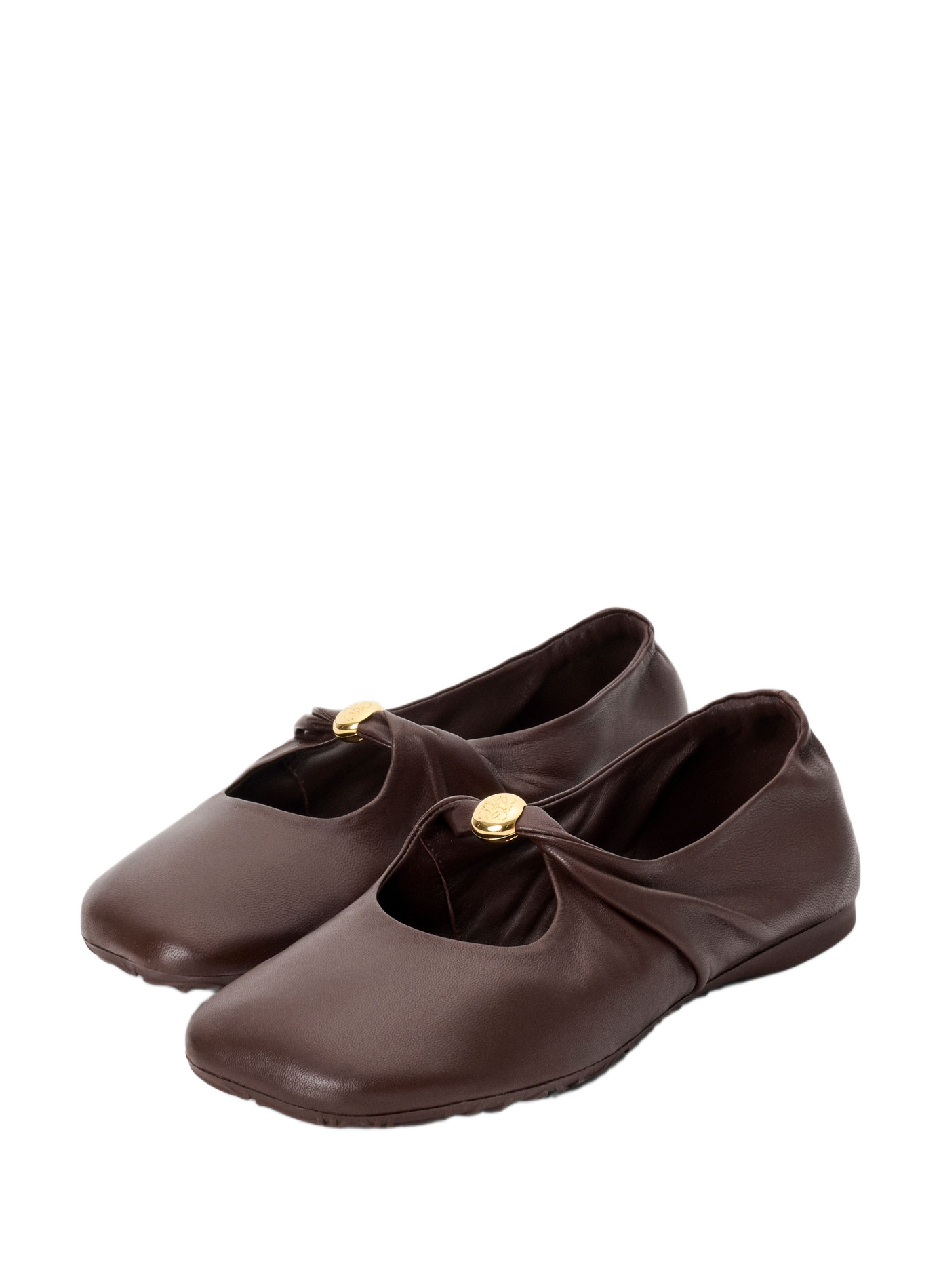 Bailarinas Pebble Soft de cuero de cordero nappa LOEWE Marrón