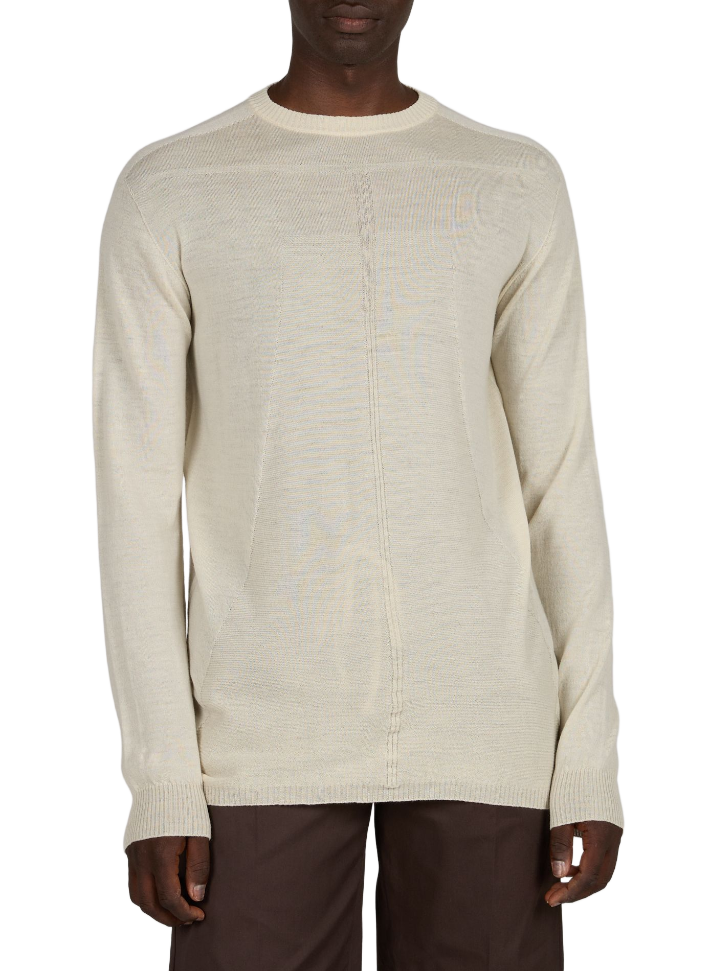 Pull droit fin en laine RICK OWENS Beige