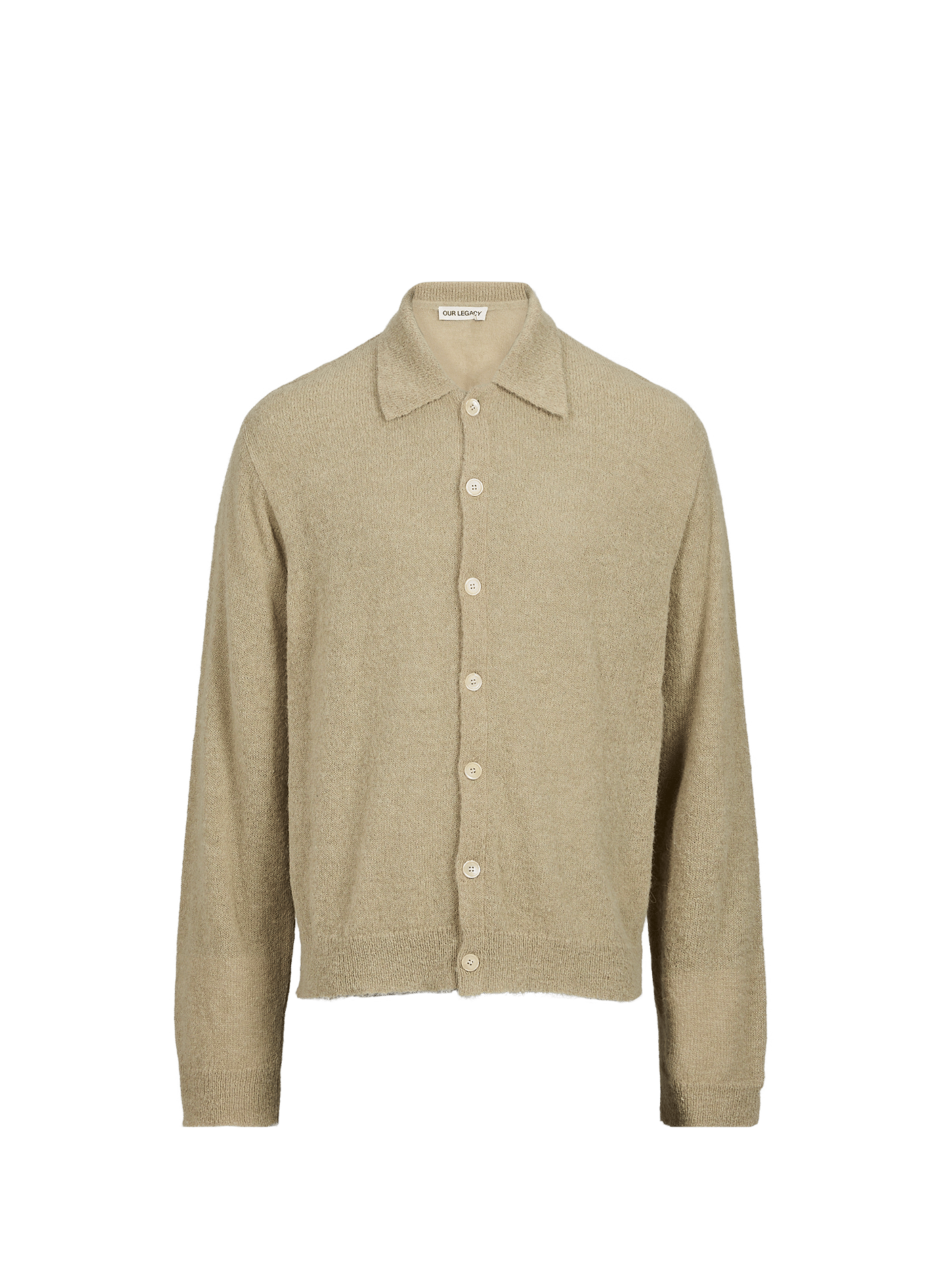 Polo trui van gemengde alpaca en wol OUR LEGACY Kaki