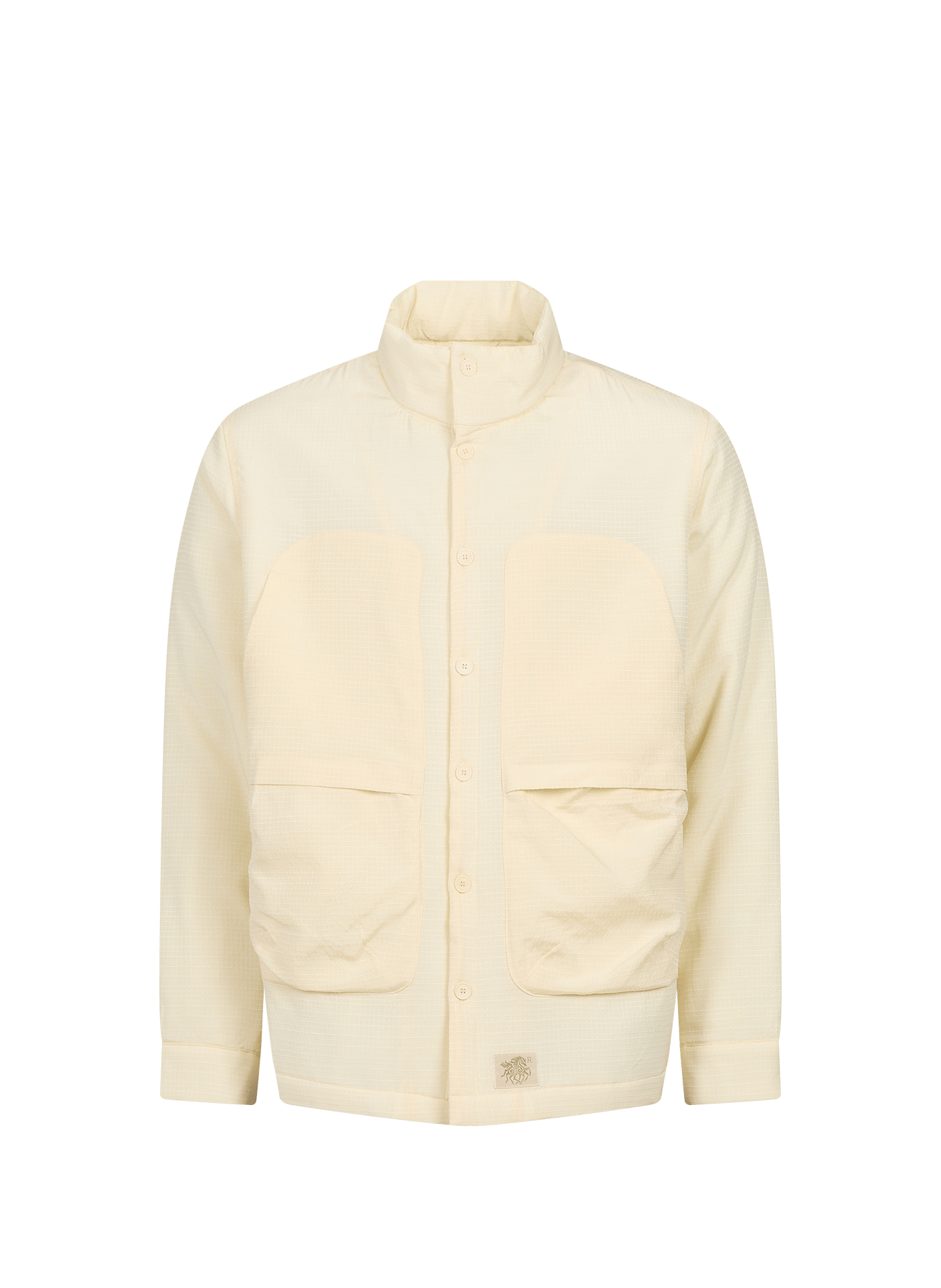 Oversized textured high neck jacket RANRA White