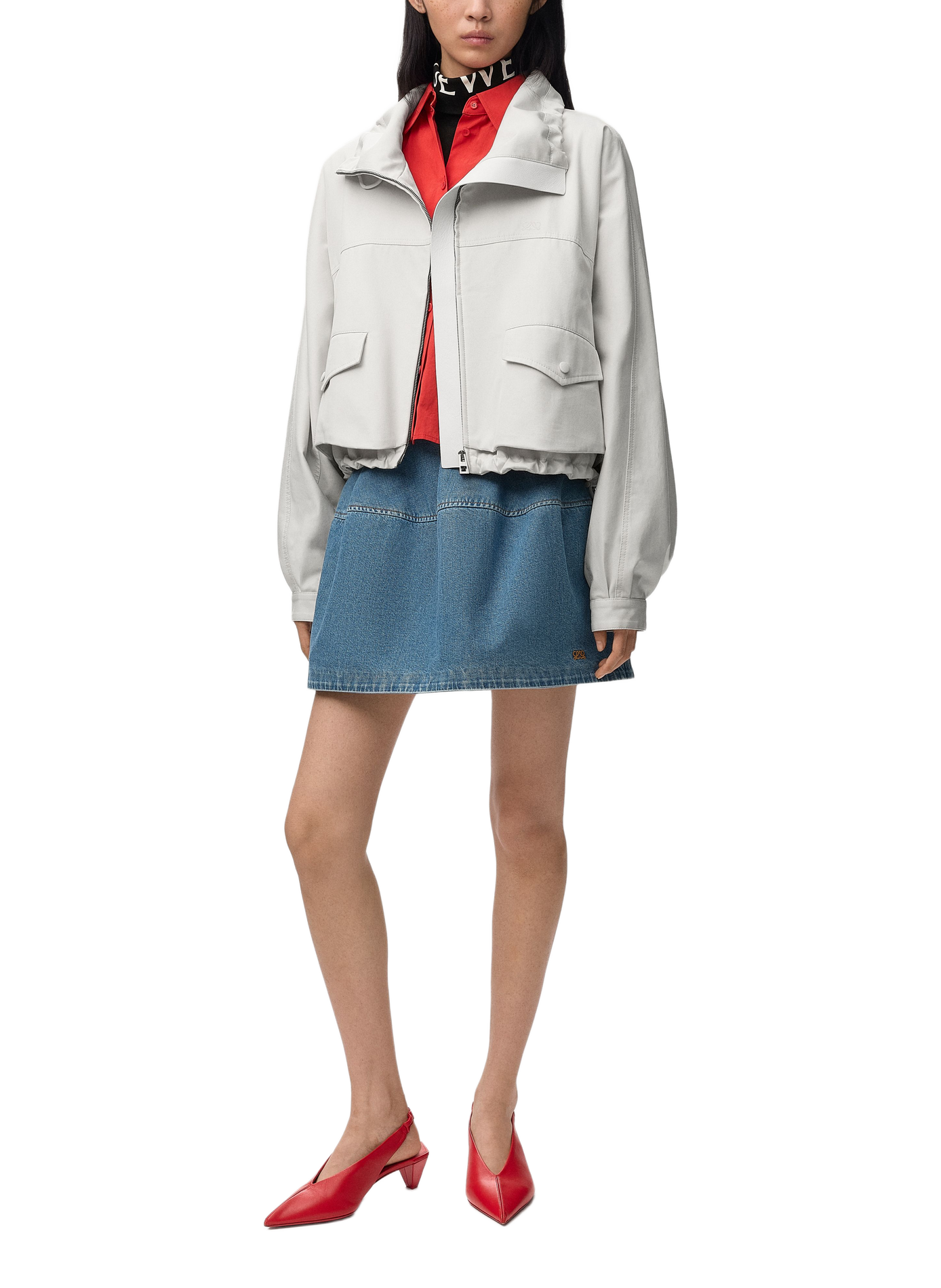 Giacca con cappuccio in cotone e seta LOEWE Beige