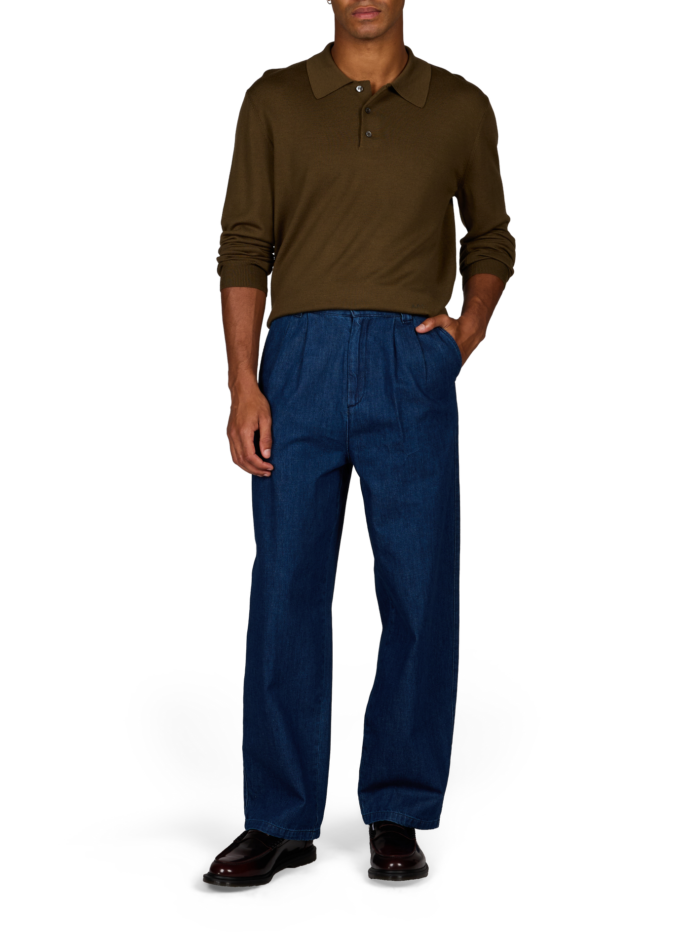 Trui met een effen polokraag van wol A.P.C. Kaki