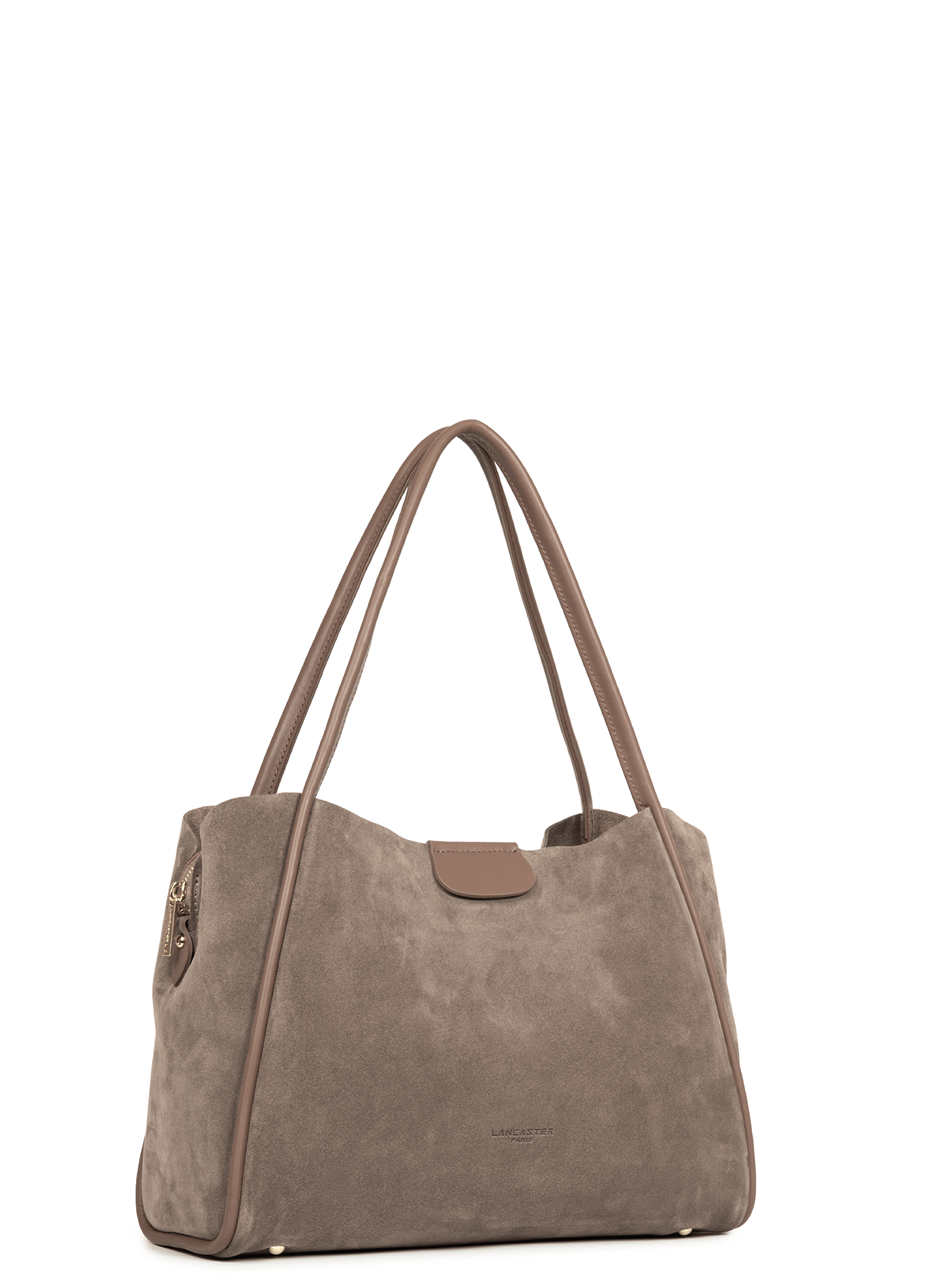 Grand sac cabas épaule - suède ida LANCASTER Marron