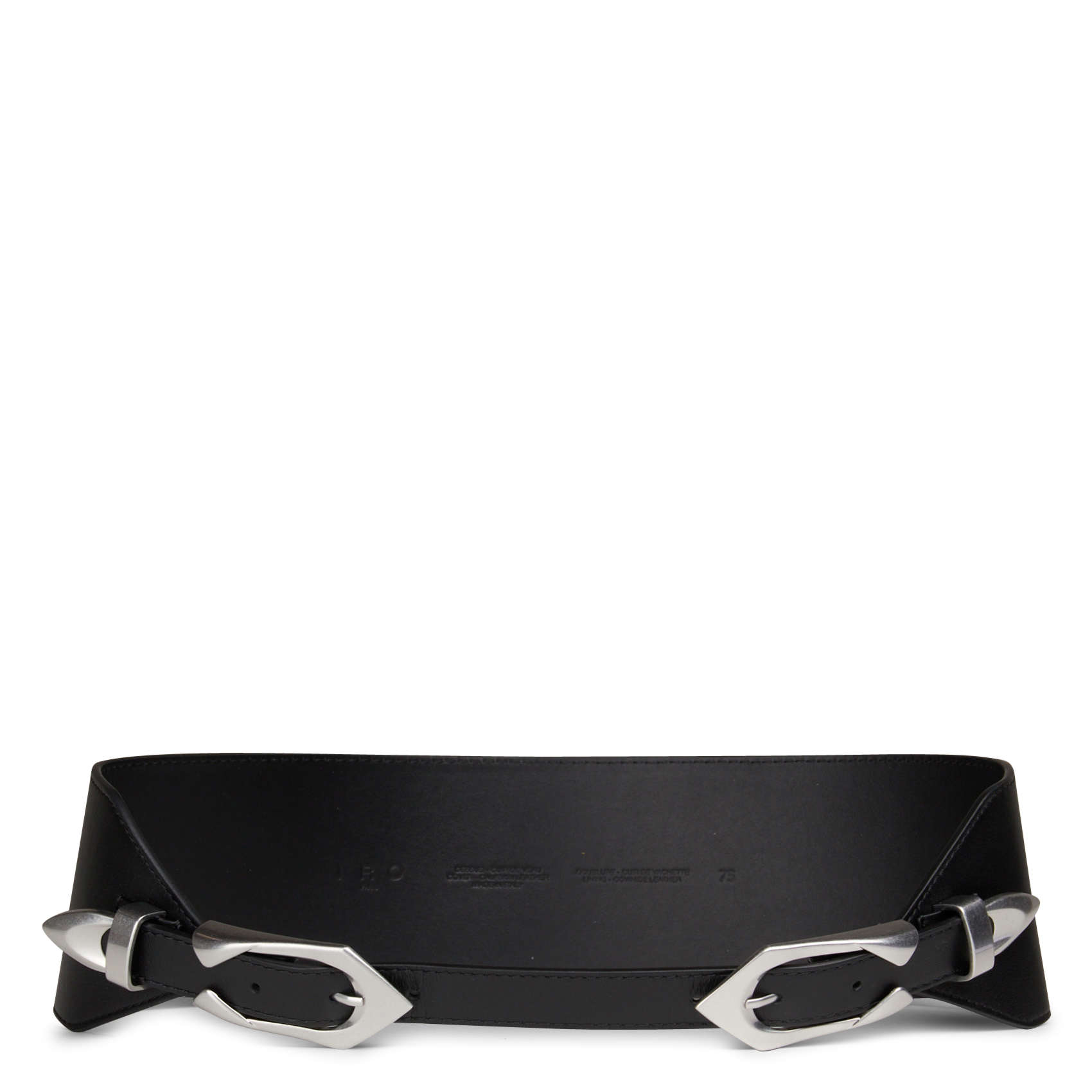 Ceinture large en cuir doublecuff IRO Noir