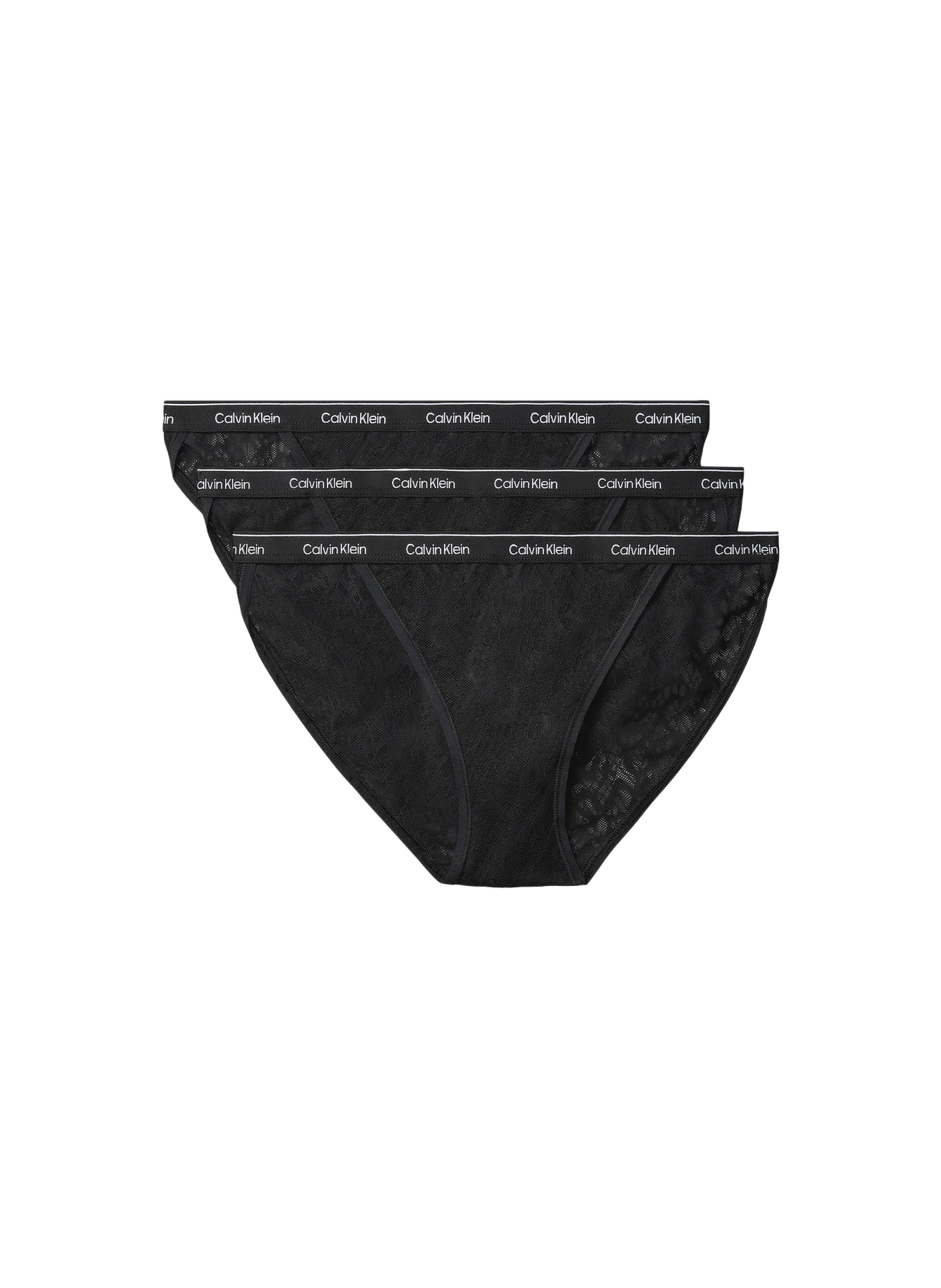 Set aus 3 Icon Lace Slips aus Spitze CALVIN KLEIN Schwarz
