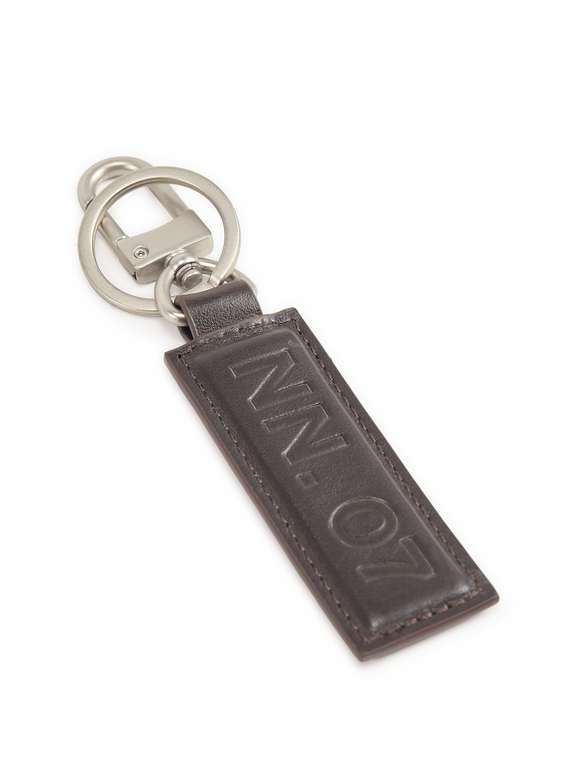 Porte-clés rectangle en cuir NN.07 Marron