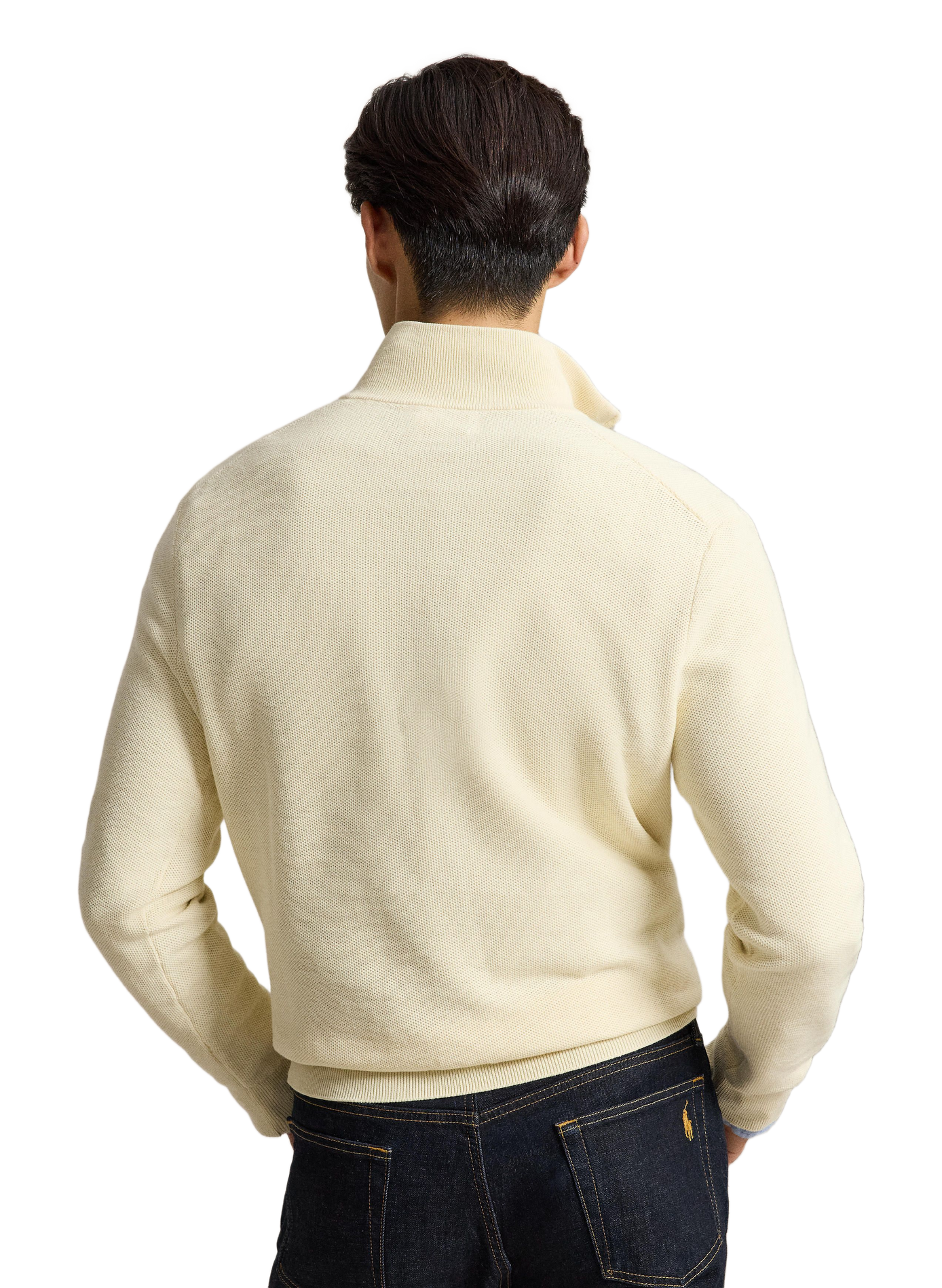 Pull droit col camionneur en coton POLO RALPH LAUREN Beige