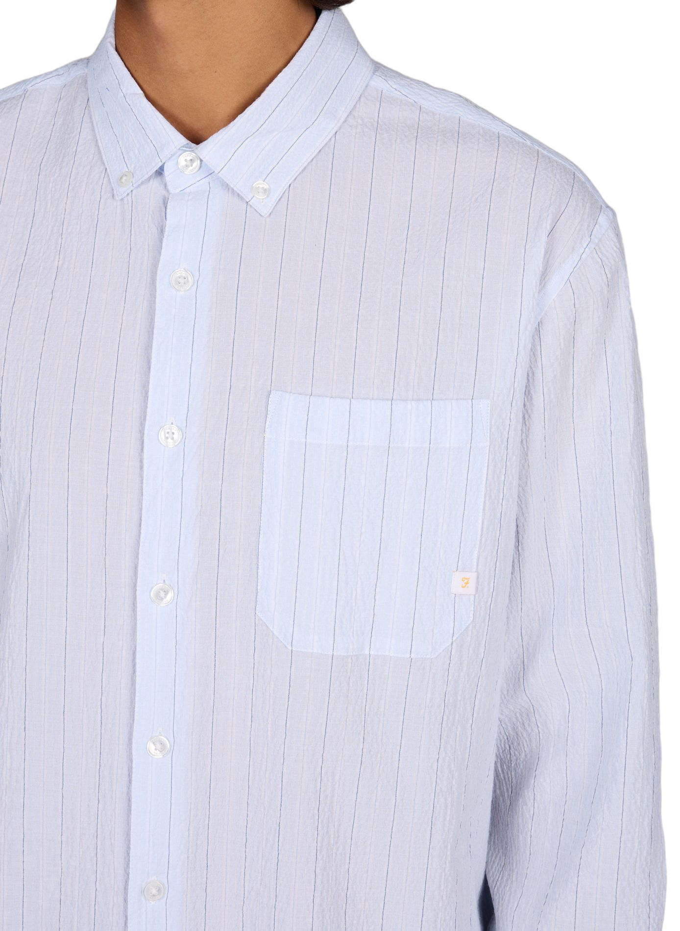 Straight cotton shirt FARAH Blue