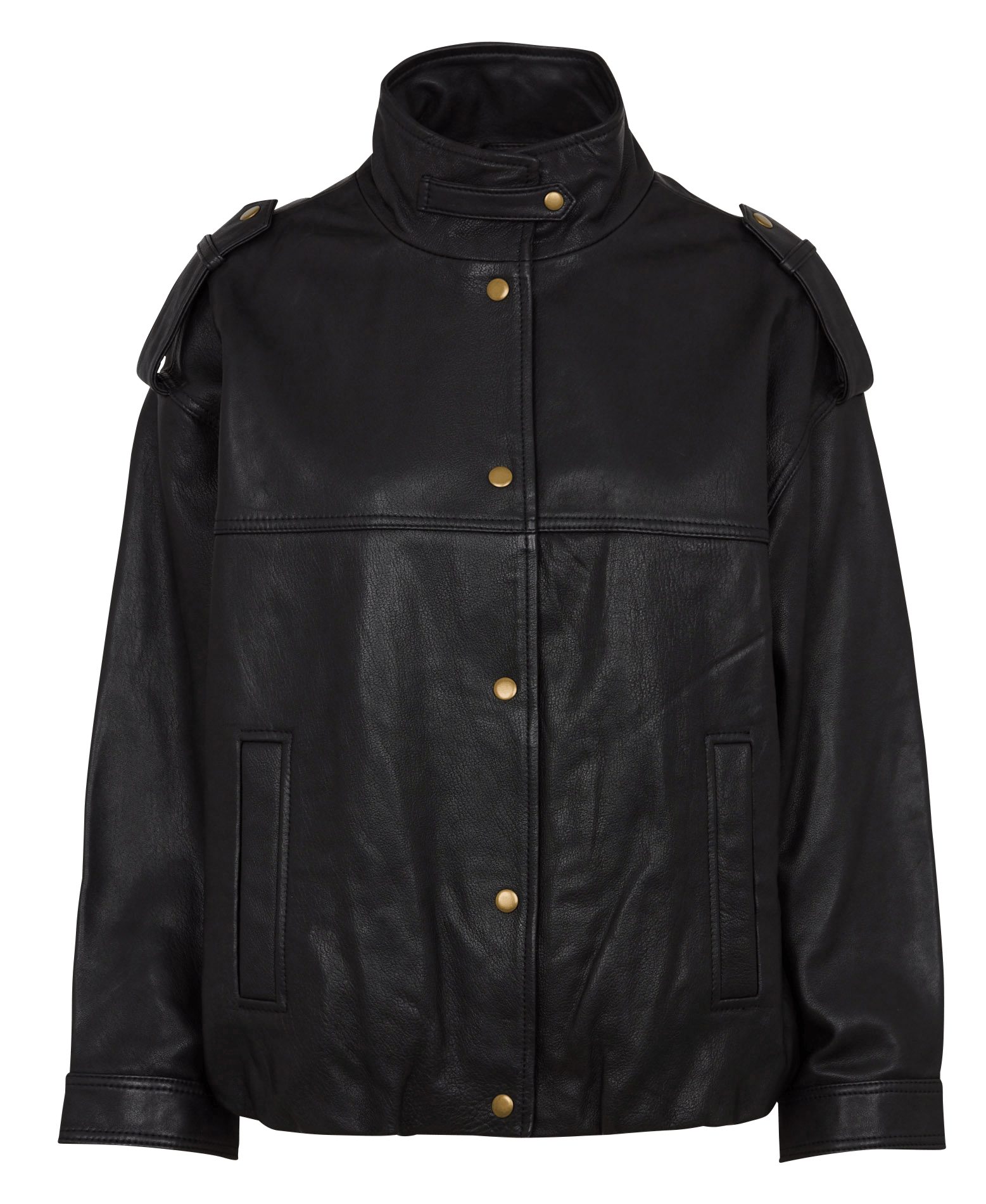 Veste en cuir oversize oscar MAISON 123 Noir