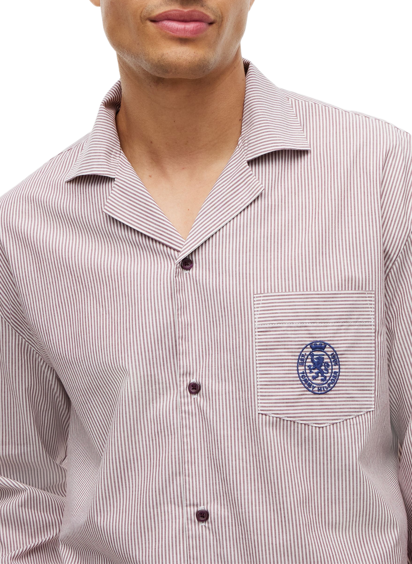 Ensemble de pyjama rayé en coton TOMMY HILFIGER Rouge